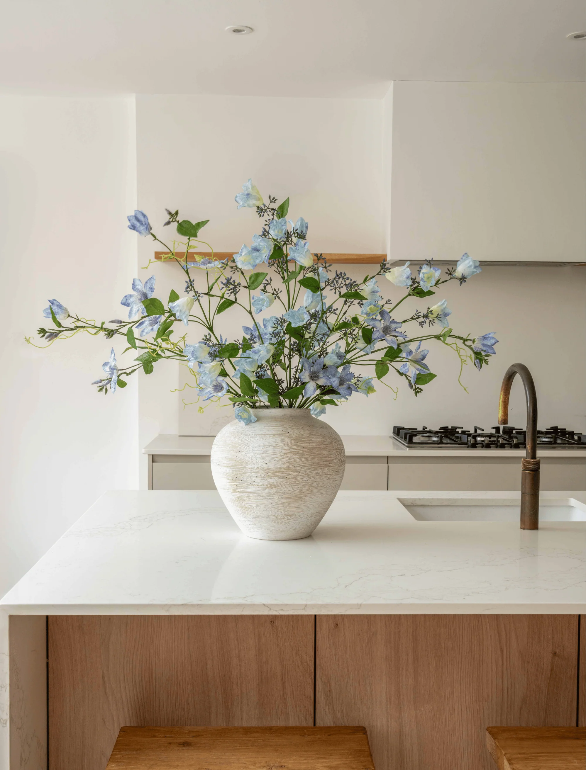 Faux Arrangement - Bell Flower & Clematis Blue - Image 2