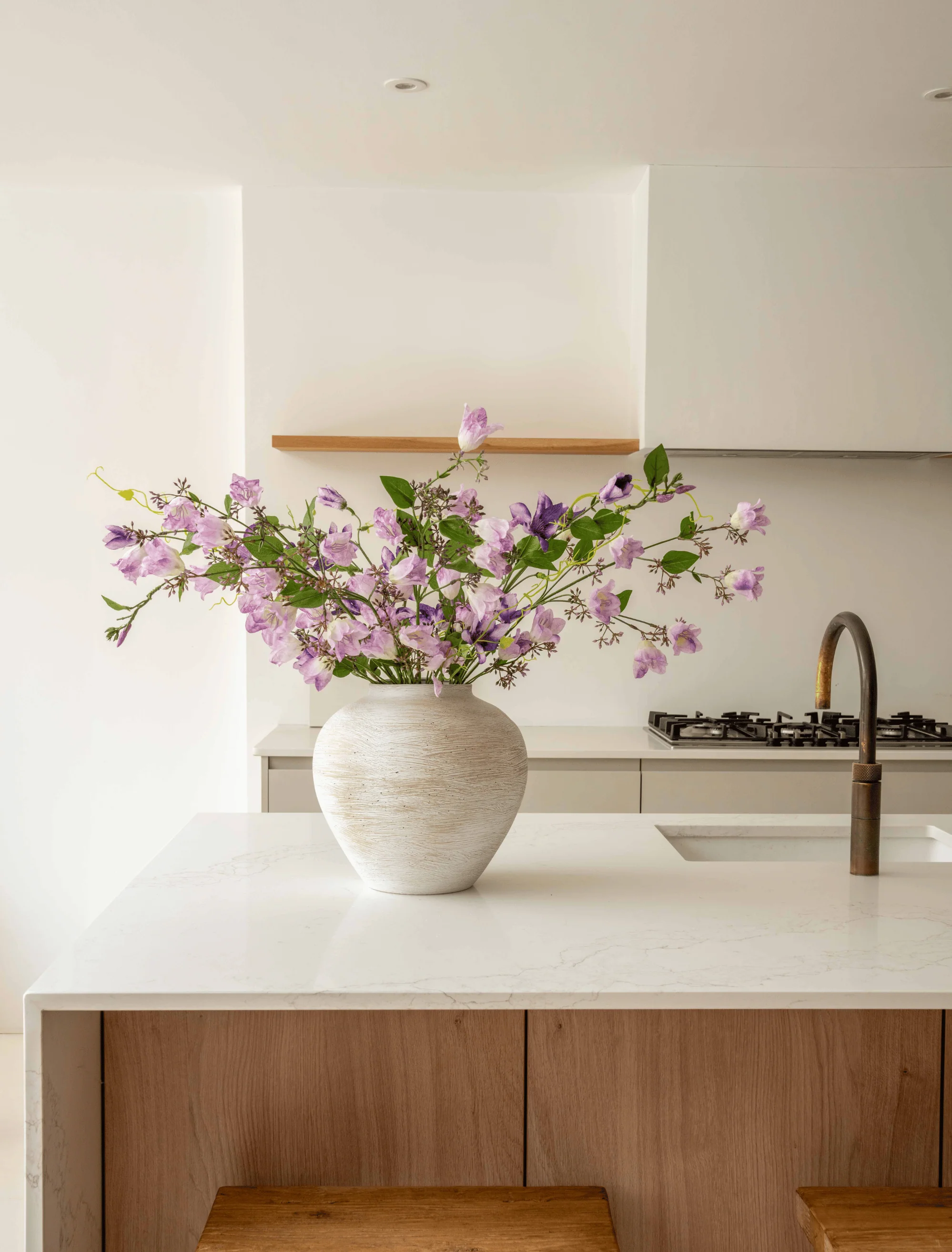 Faux Arrangement - Bell Flower & Clematis Purple - Image 2