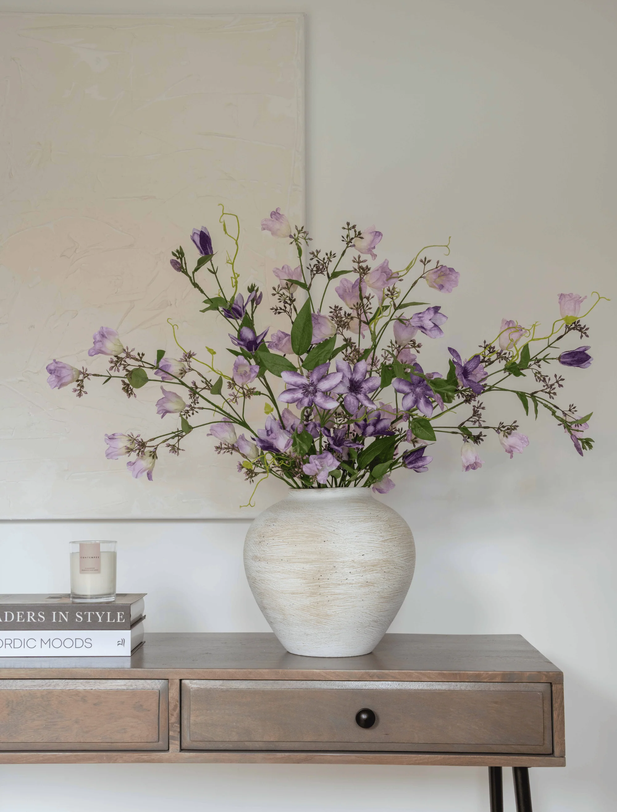 Faux Arrangement - Bell Flower & Clematis Purple - Image 4