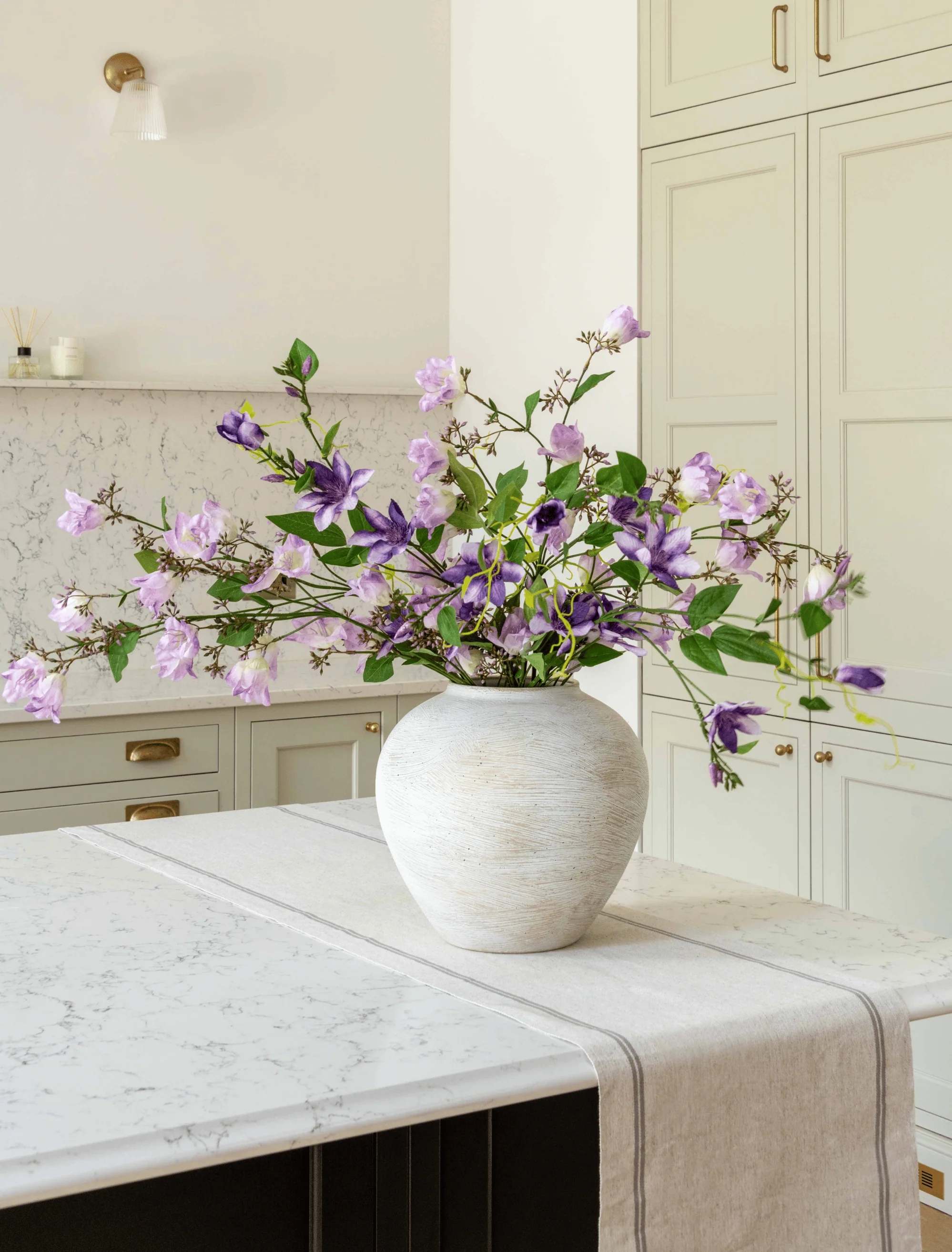 Faux Arrangement - Bell Flower & Clematis Purple - Image 5