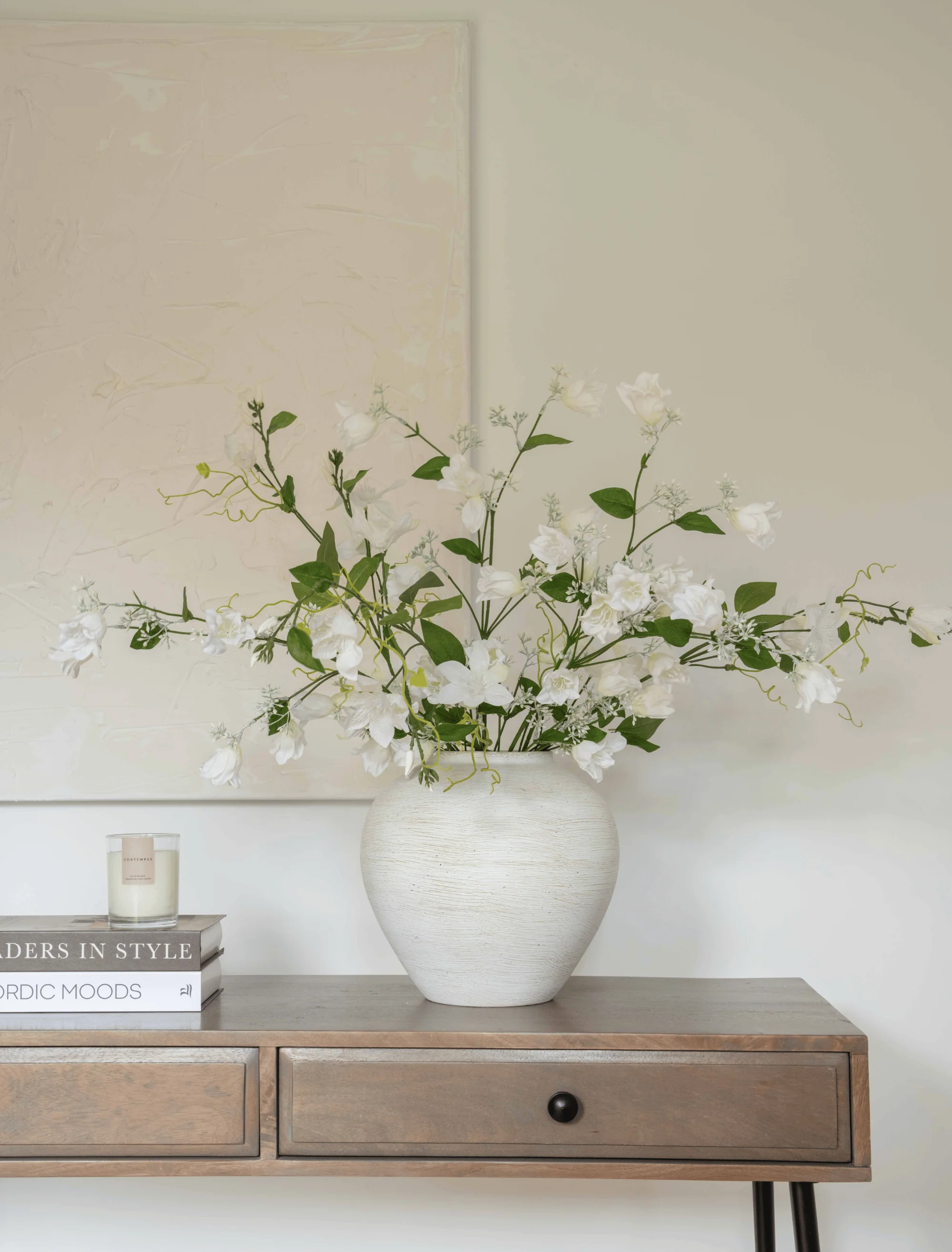 Faux Arrangement - Bell Flower & Clematis White - Image 4