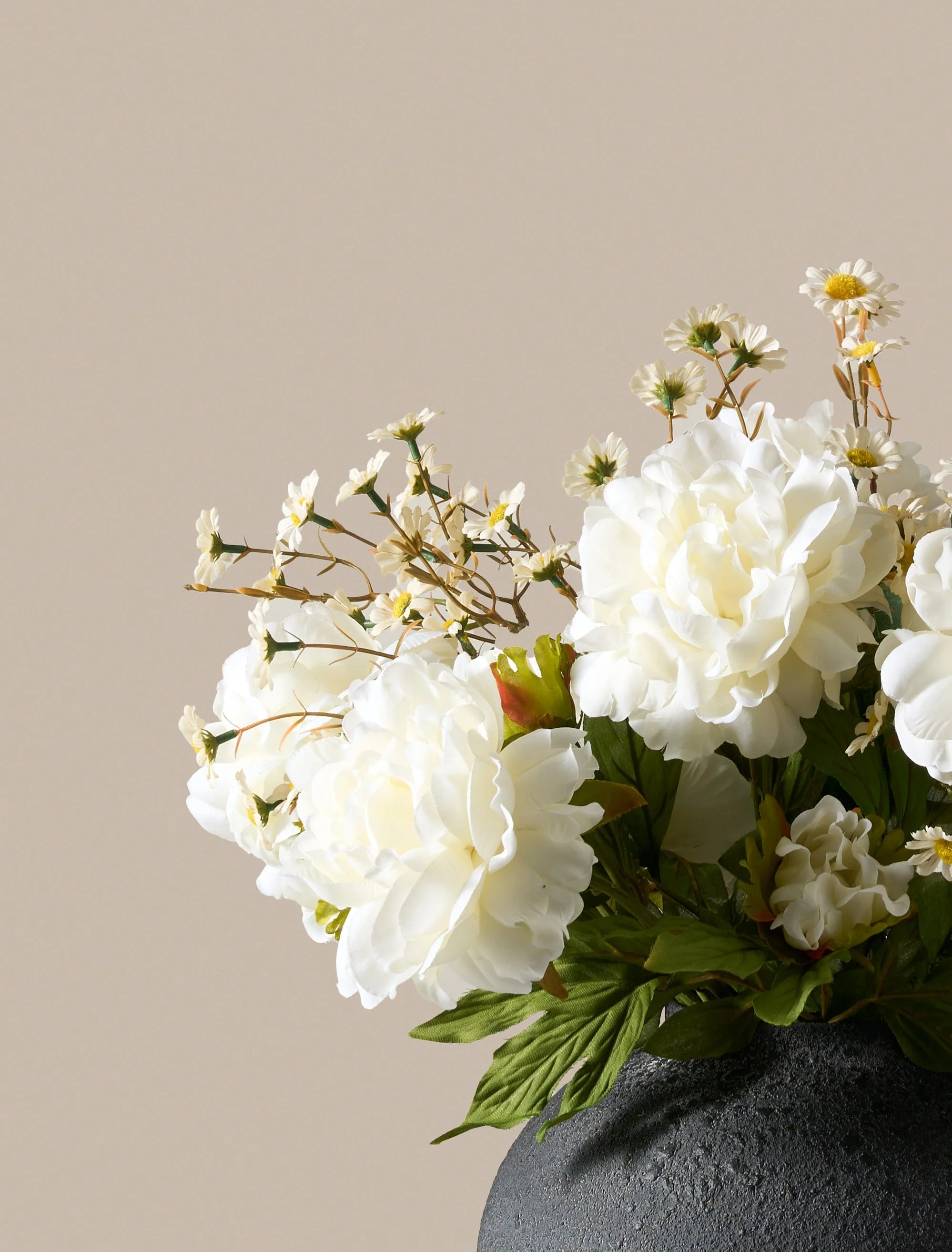 Faux Arrangement - White Peony & Daisy - Image 3