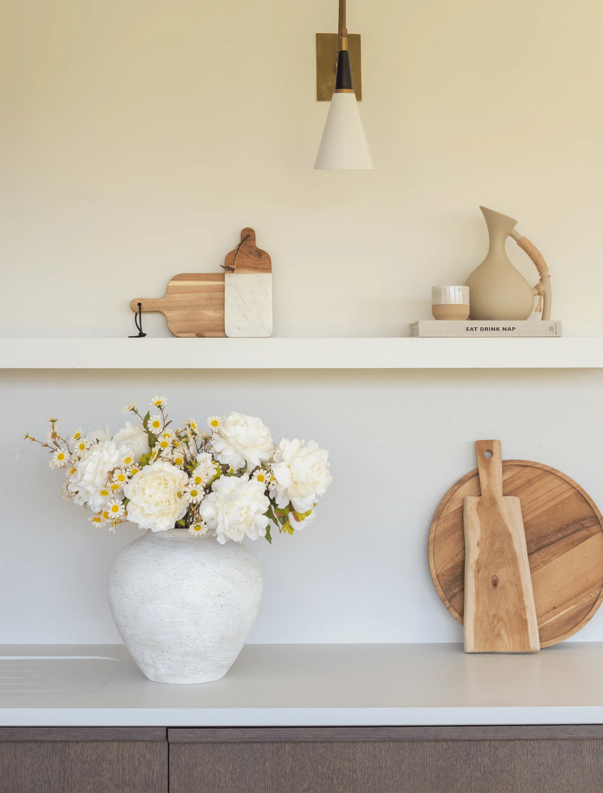 Faux Arrangement - White Peony & Daisy - Image 4