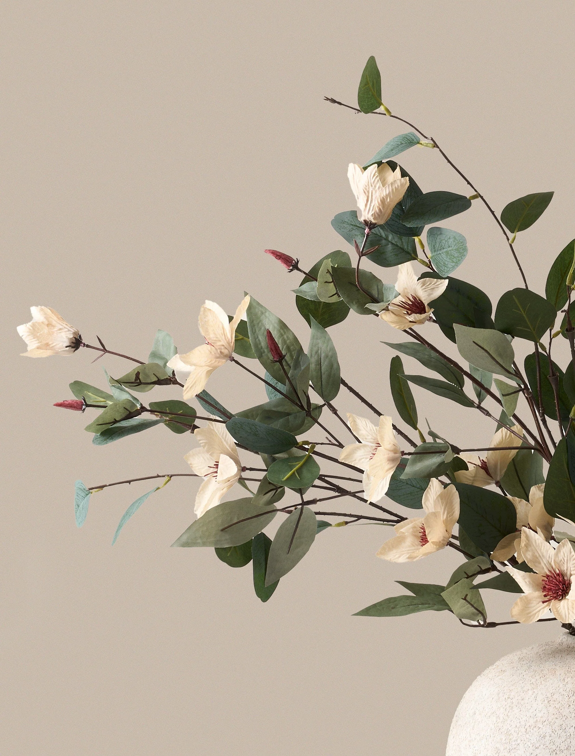 Faux Arrangement - Eucalyptus and Cream Magnolia - Image 4