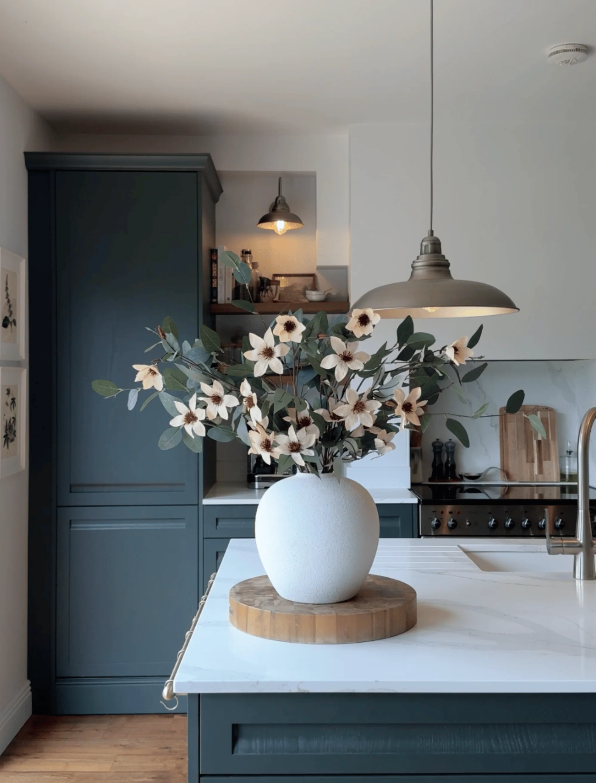 Faux Arrangement - Eucalyptus and Cream Magnolia - Image 6