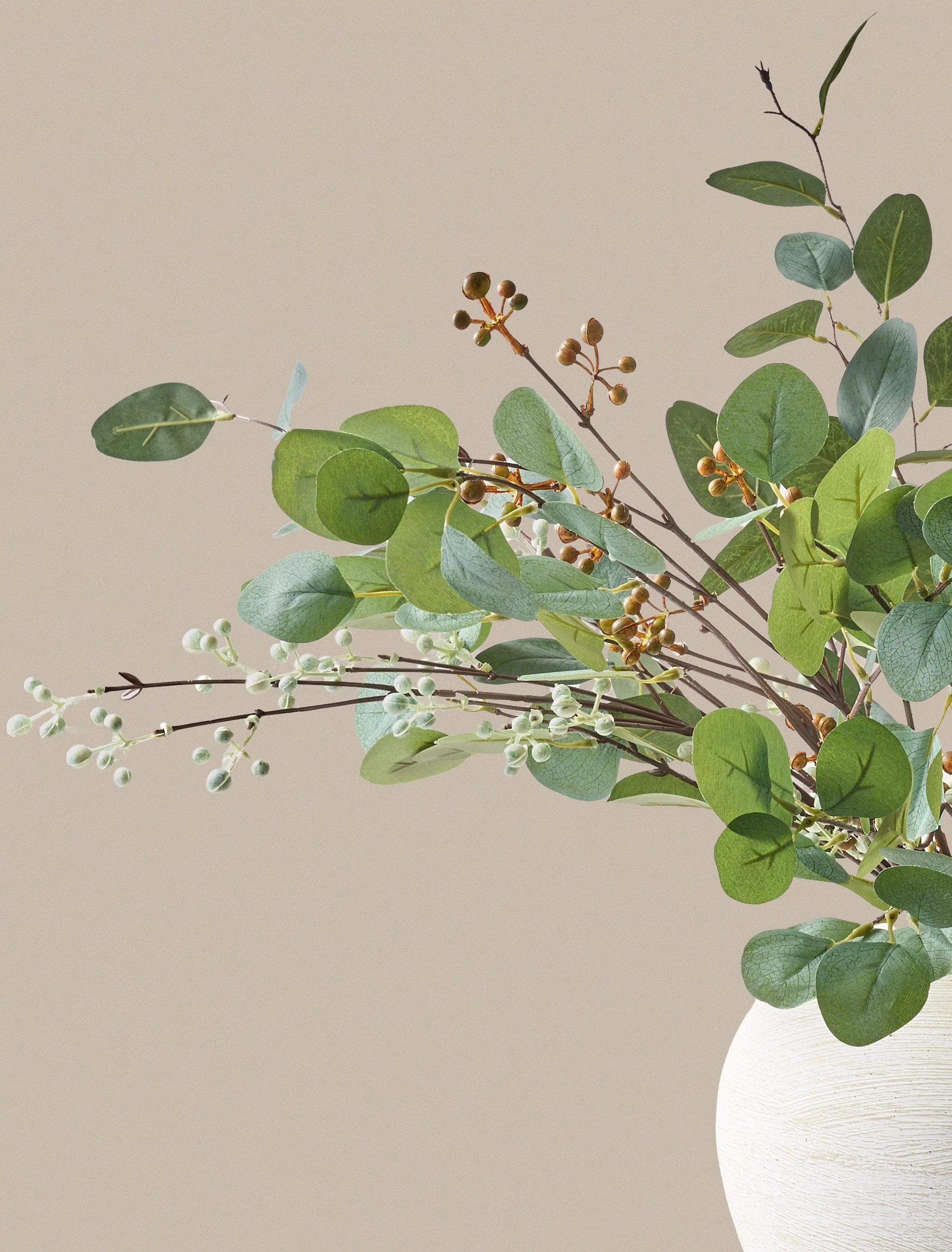 Faux Arrangement - Eucalyptus and Neutral Berry - Image 3