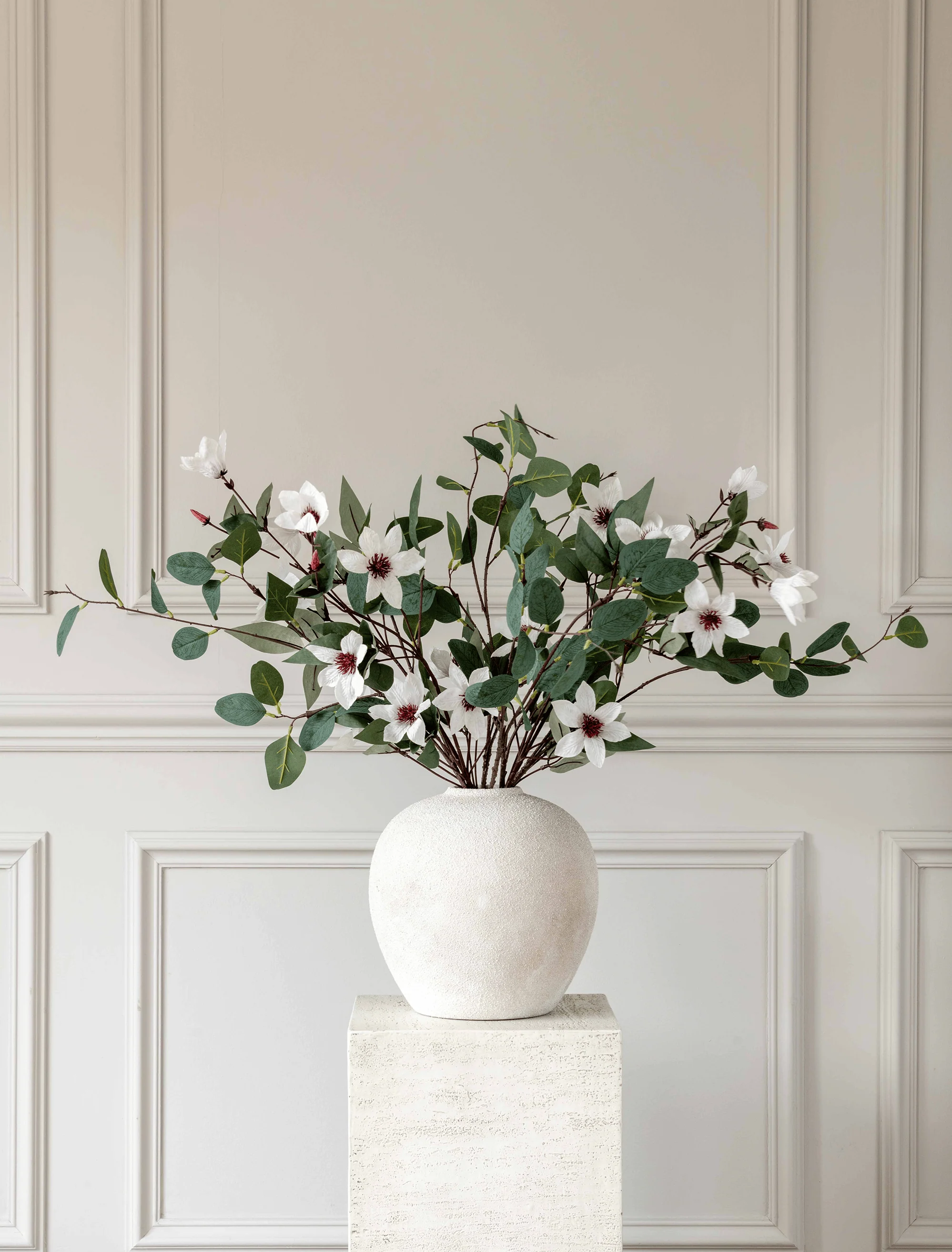 Faux Arrangement - Eucalyptus and White Magnolia - Image 2