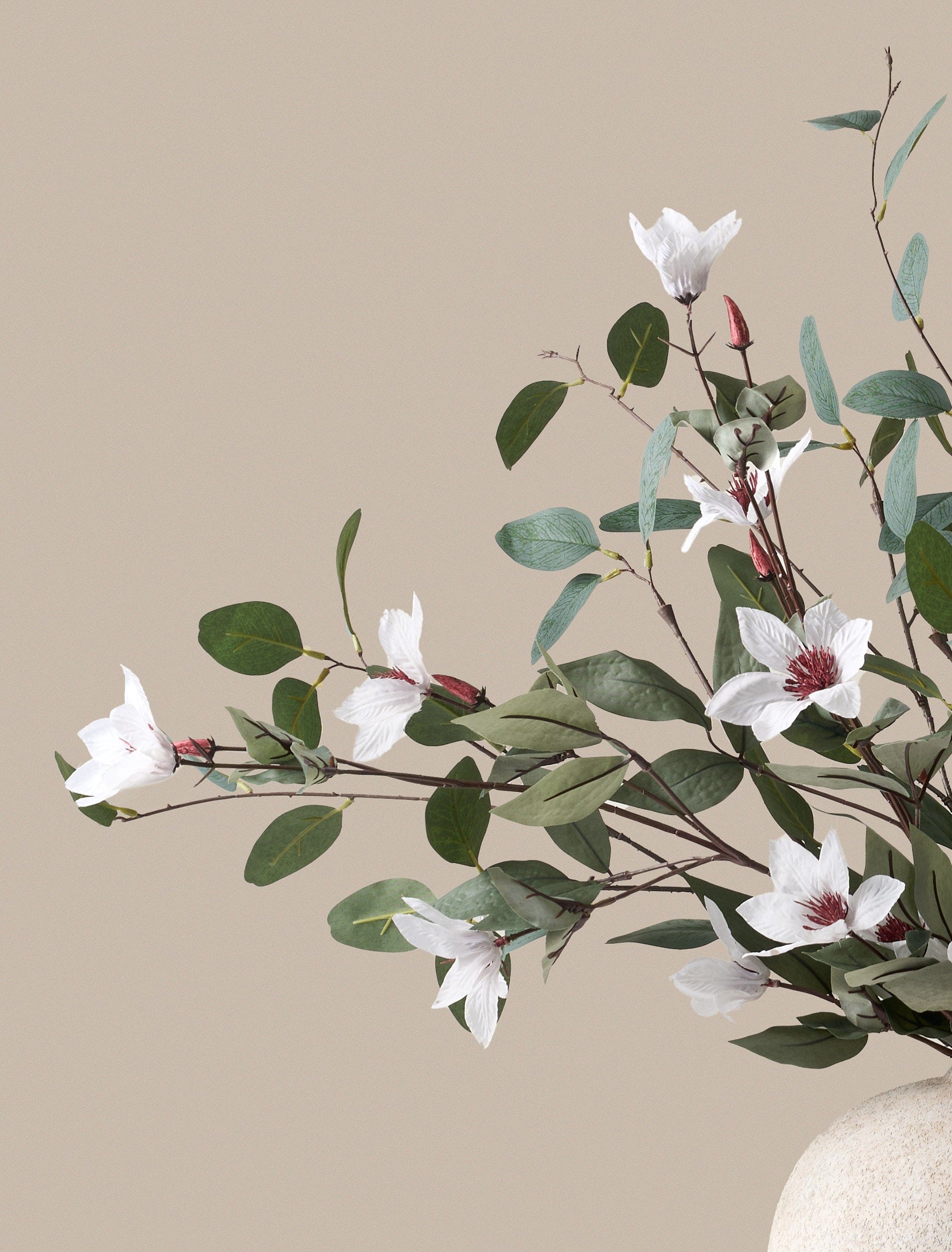 Faux Arrangement - Eucalyptus and White Magnolia - Image 3