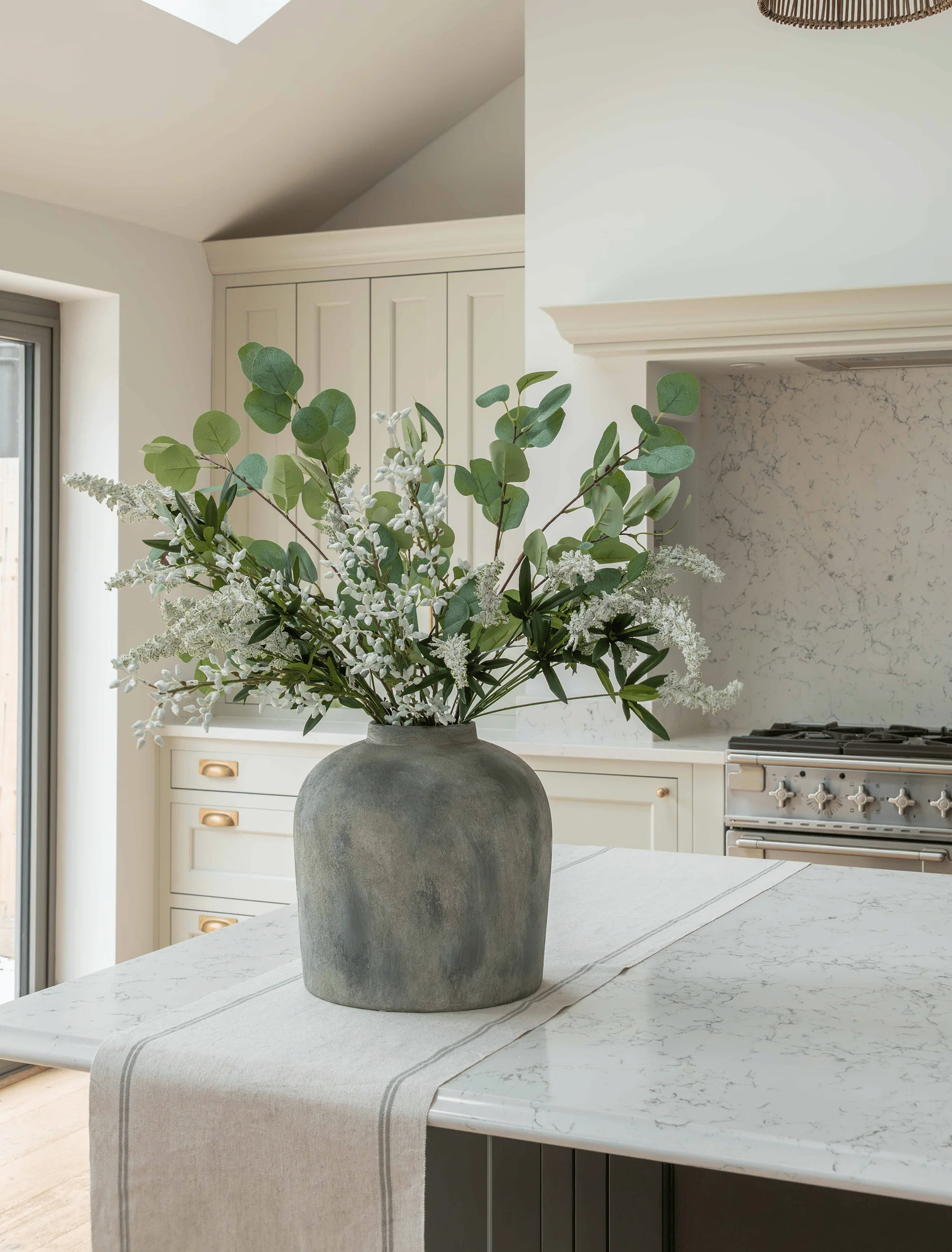 Faux Arrangement - Eucalyptus and White Stem - Image 2