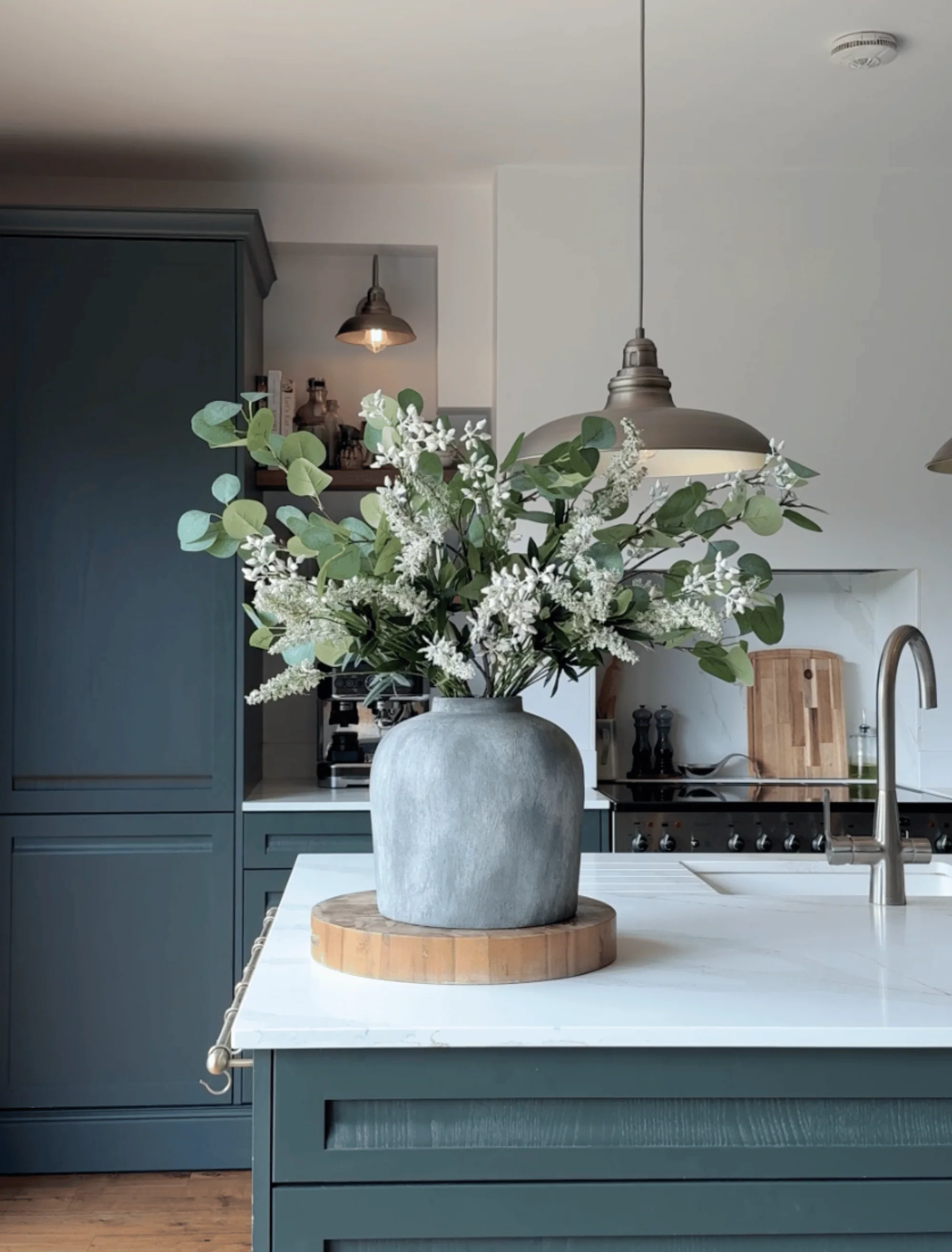 Faux Arrangement - Eucalyptus and White Stem - Image 3