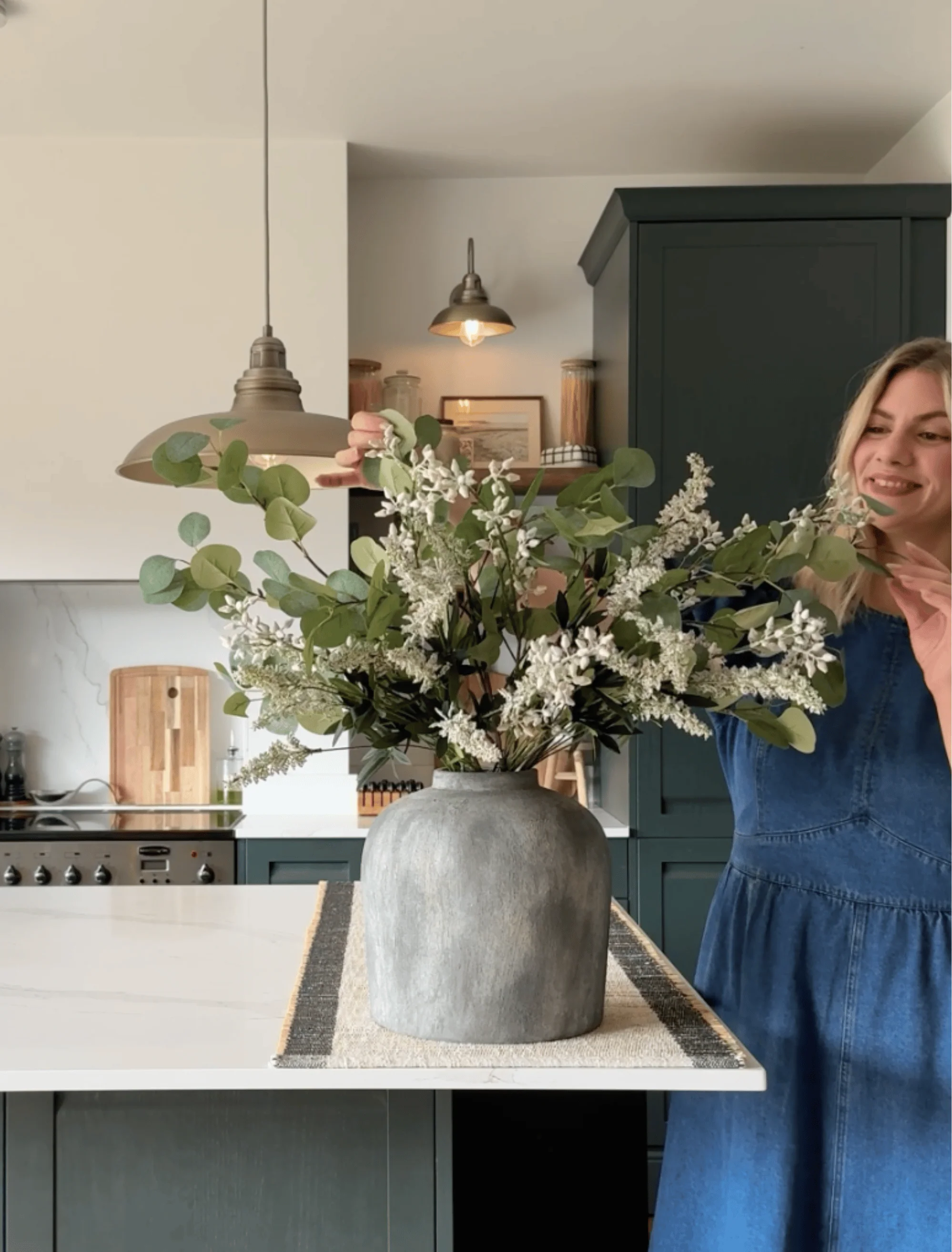 Faux Arrangement - Eucalyptus and White Stem - Image 5