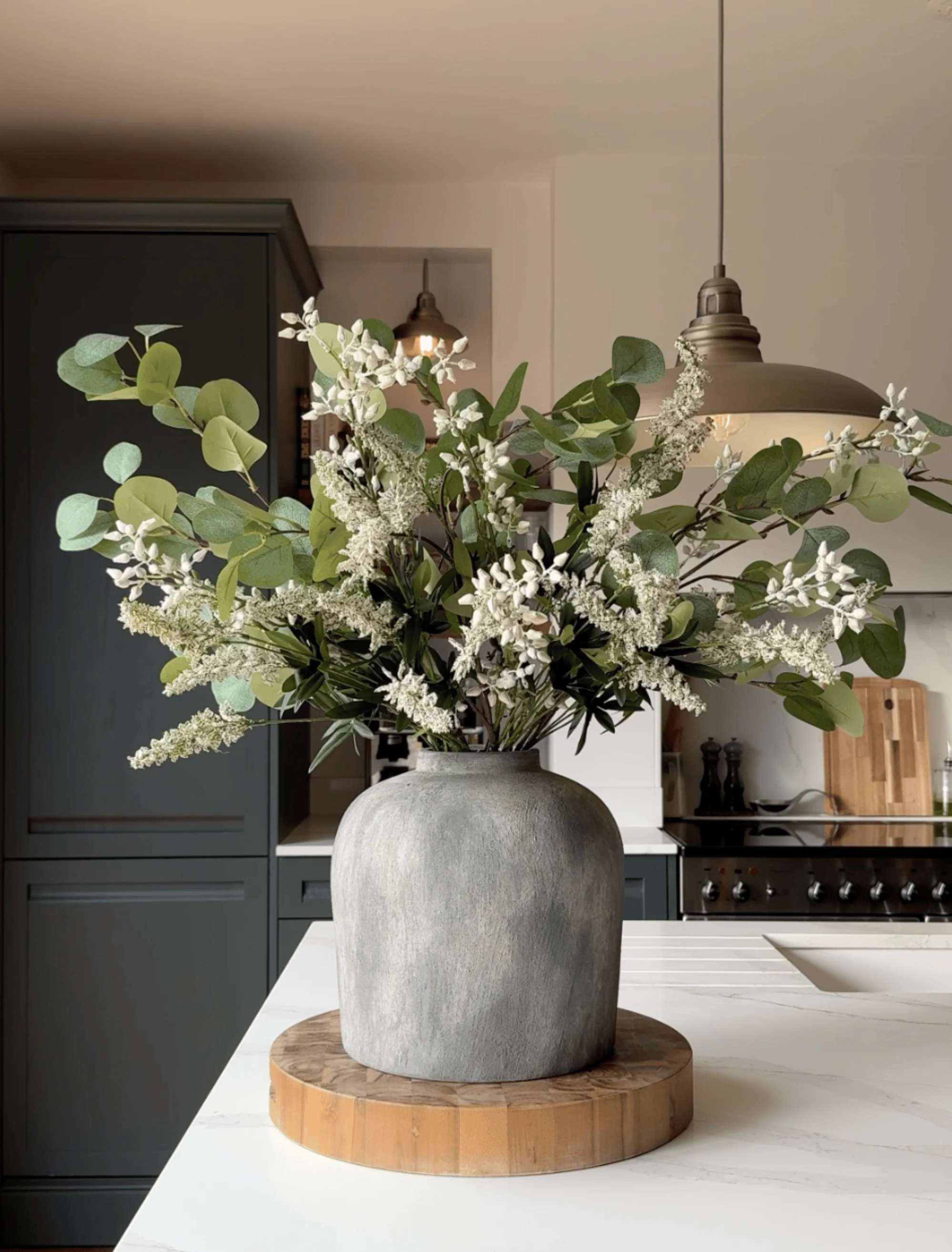 Faux Arrangement - Eucalyptus and White Stem - Image 6