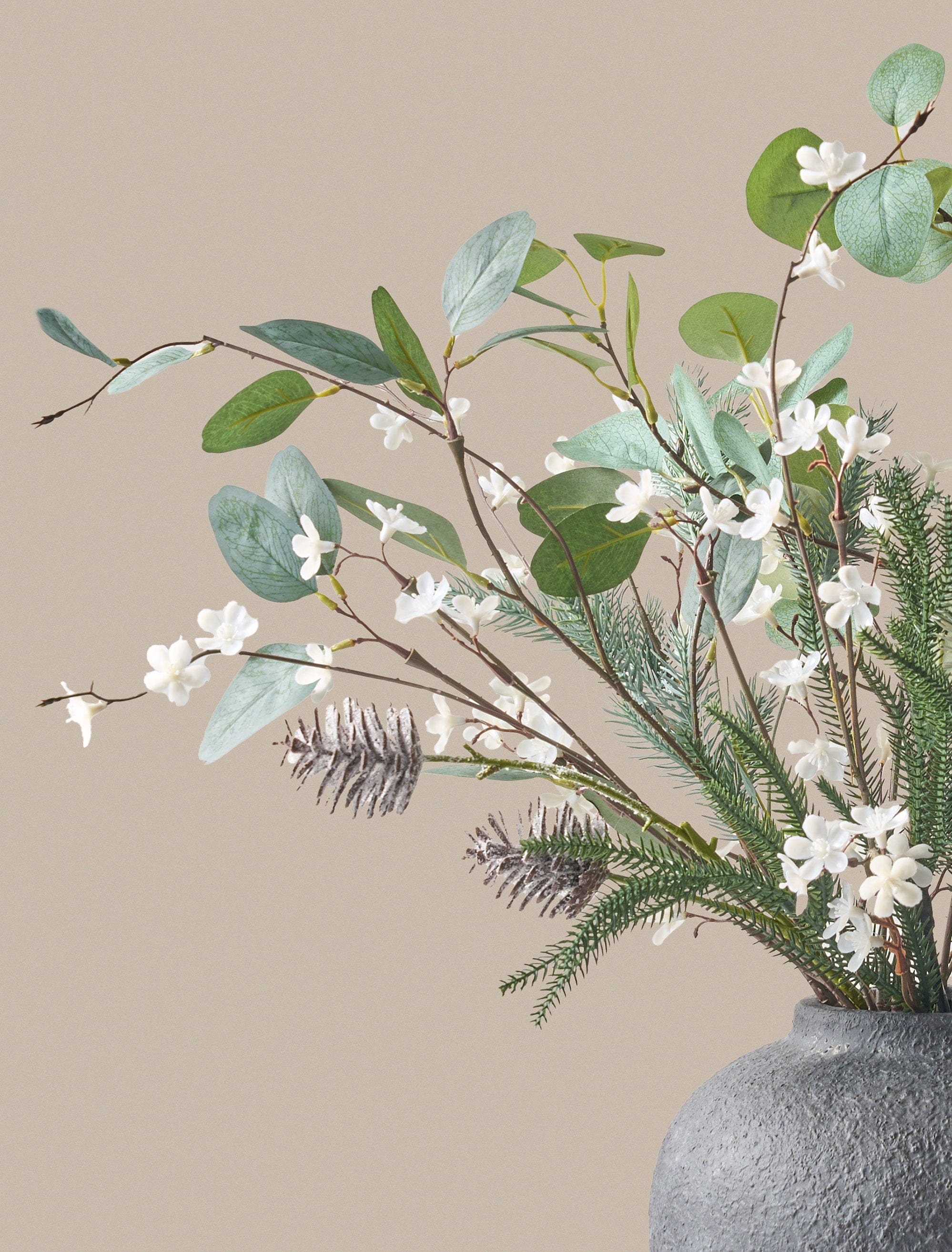 Faux Arrangement - Eucalyptus and Winter White - Image 7