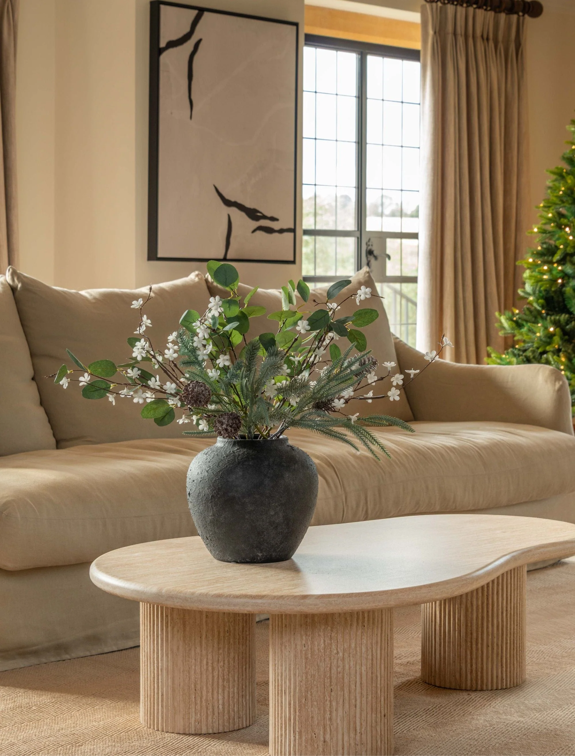 Faux Arrangement - Eucalyptus and Winter White - Image 8