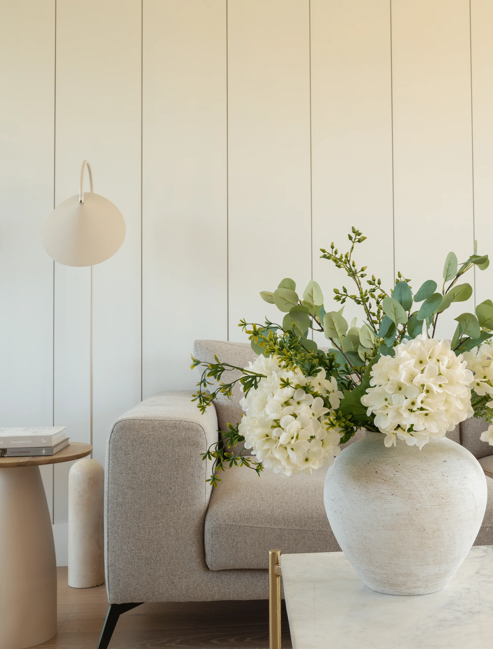 Faux Arrangement - Eucalyptus & White Hydrangea - Image 5