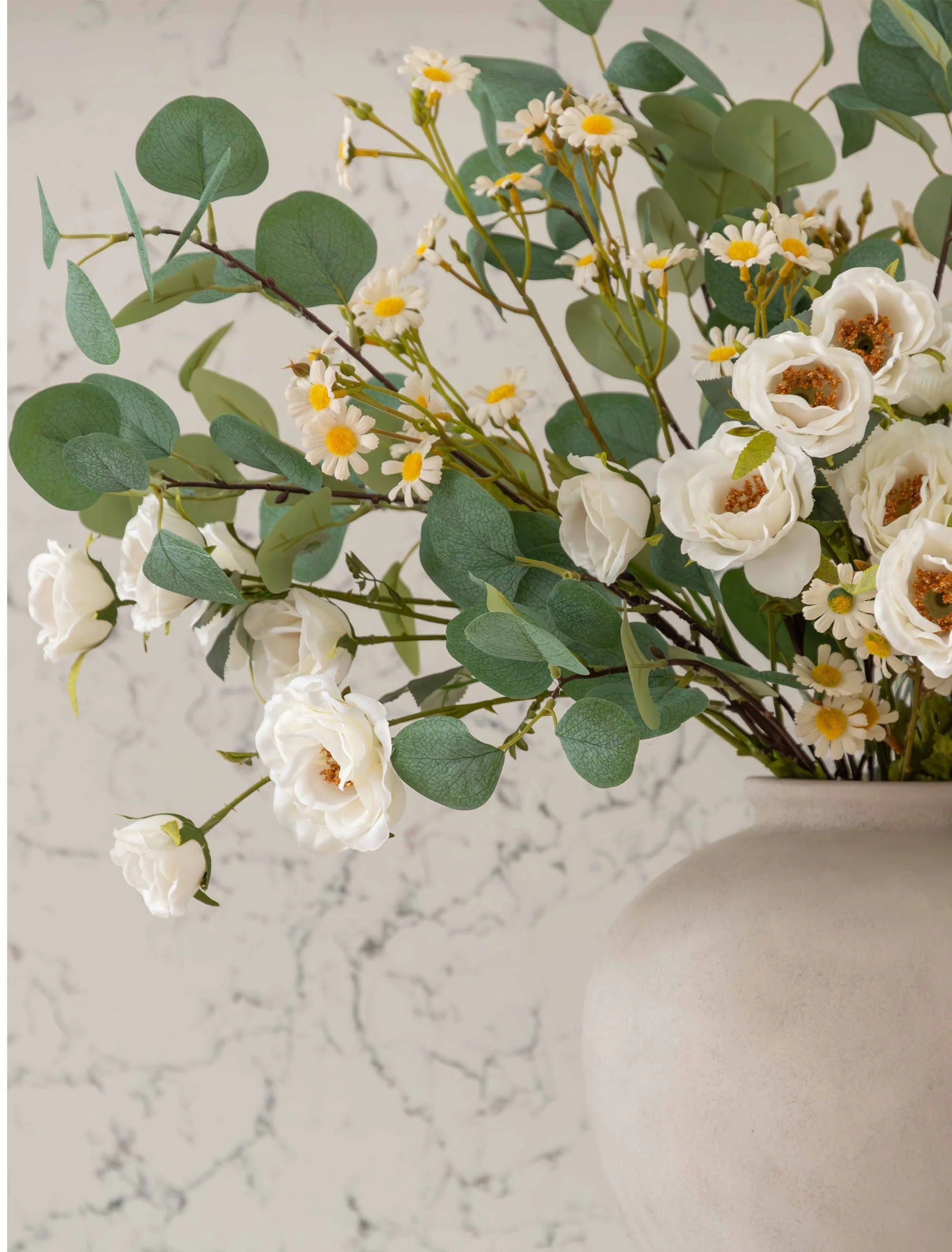 Faux Arrangement - Eucalyptus & White Chamomile - Image 3