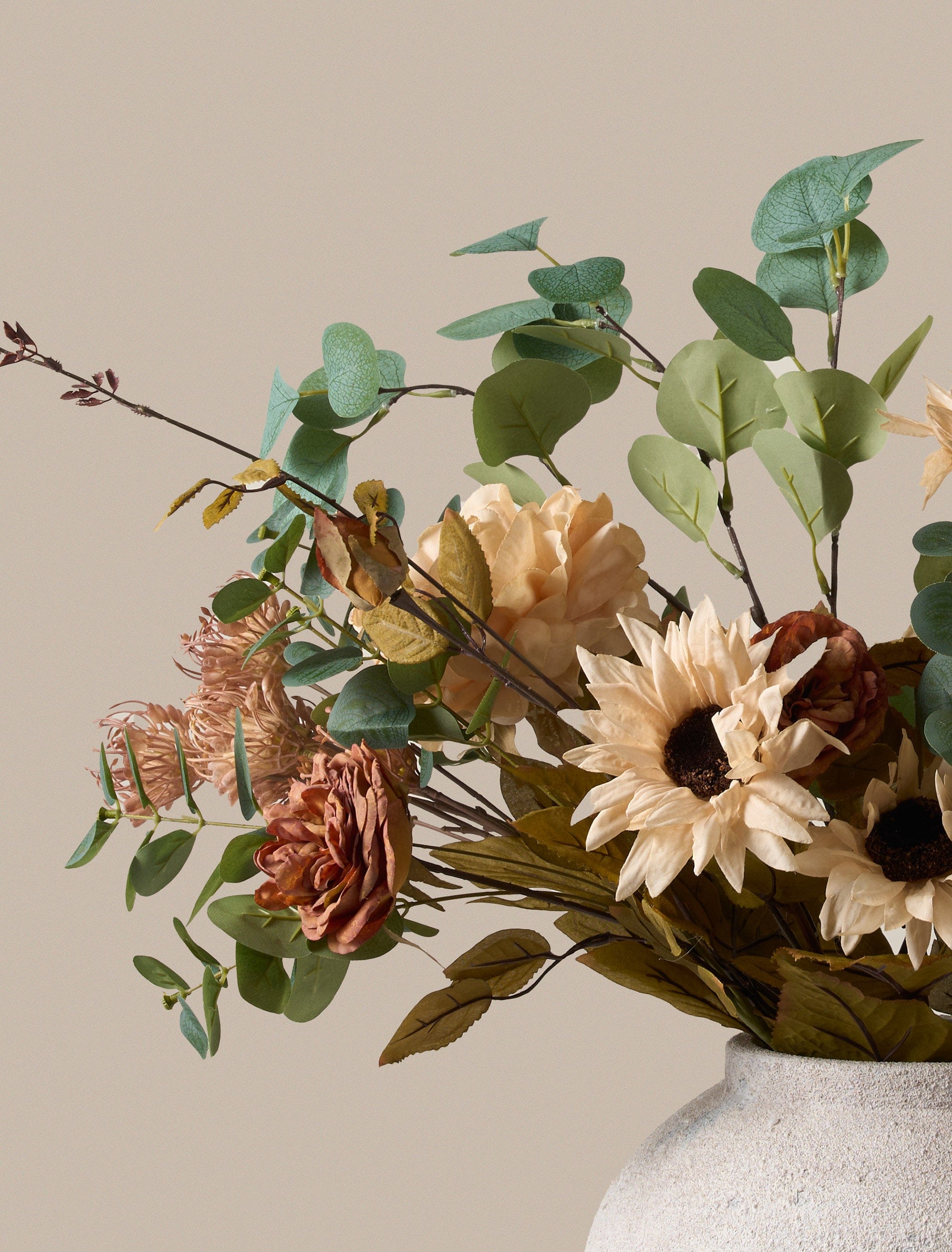 Faux Autumn Arrangement - Green & Beige - Image 5