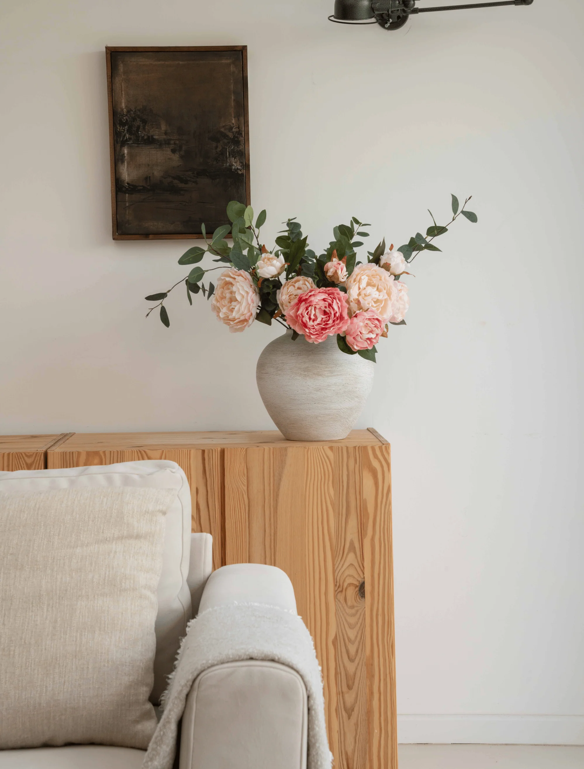 Faux Arrangement - Peony & Eucalyptus Blush - Image 10