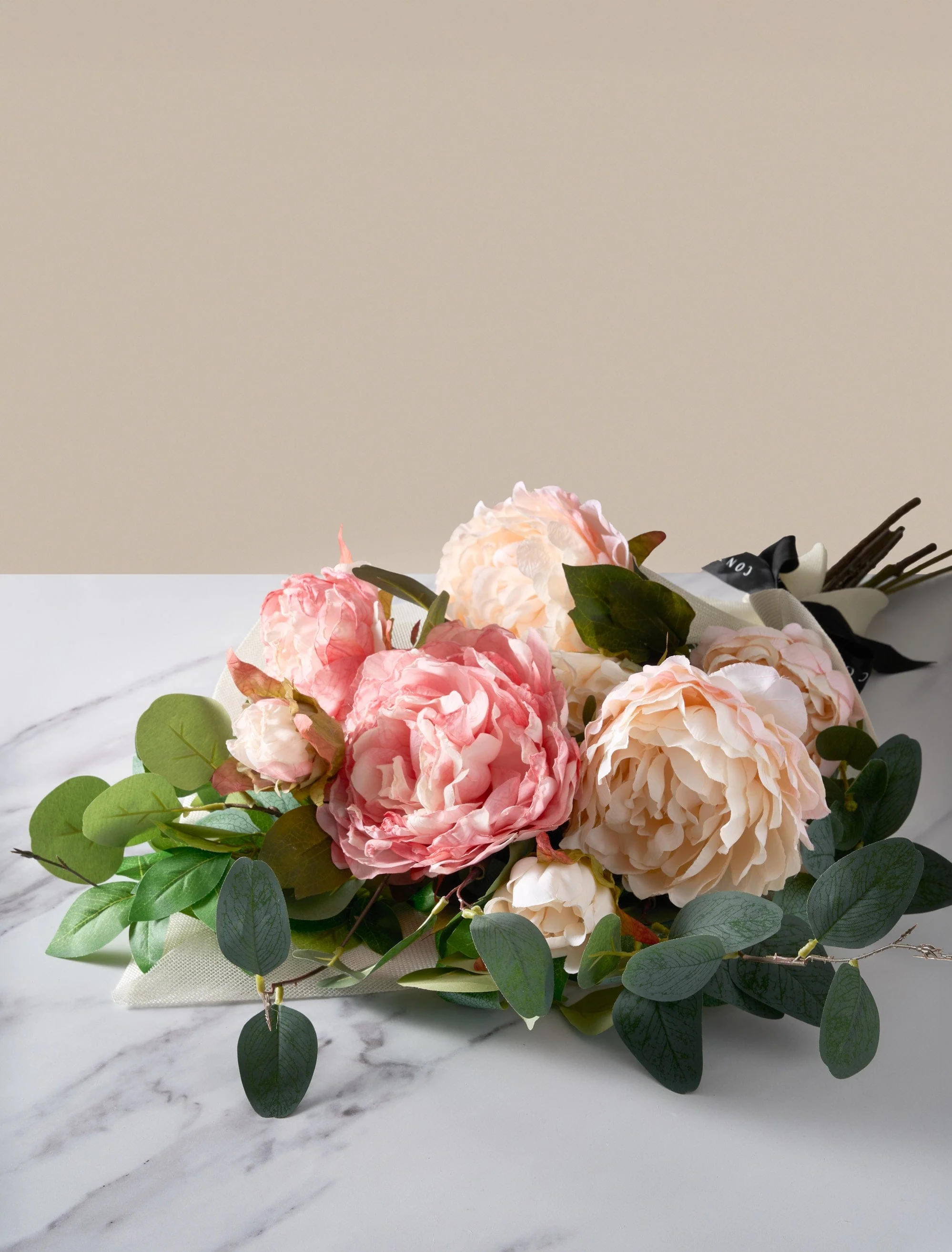 Faux Arrangement - Peony & Eucalyptus Blush - Image 11