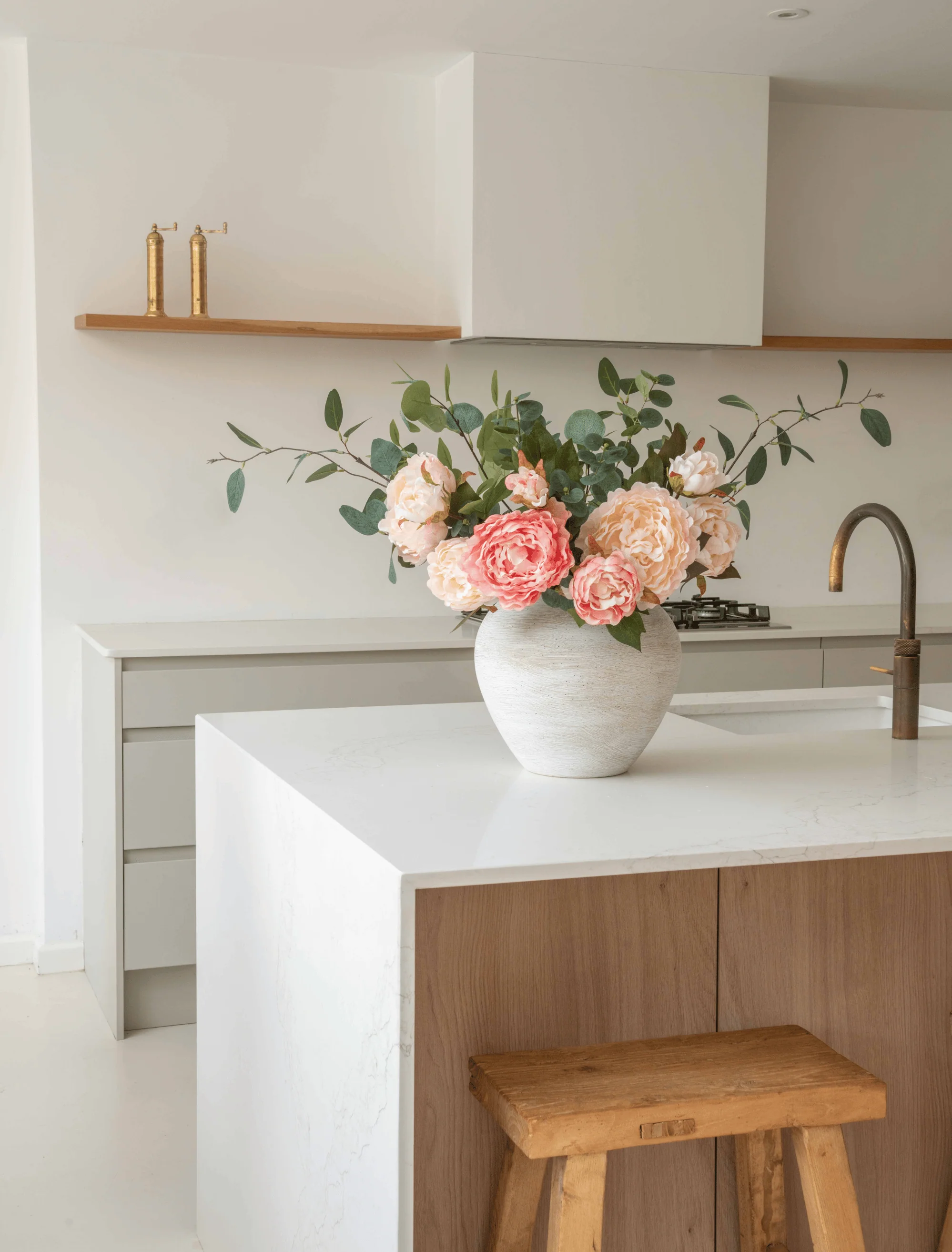 Faux Arrangement - Peony & Eucalyptus Blush - Image 12