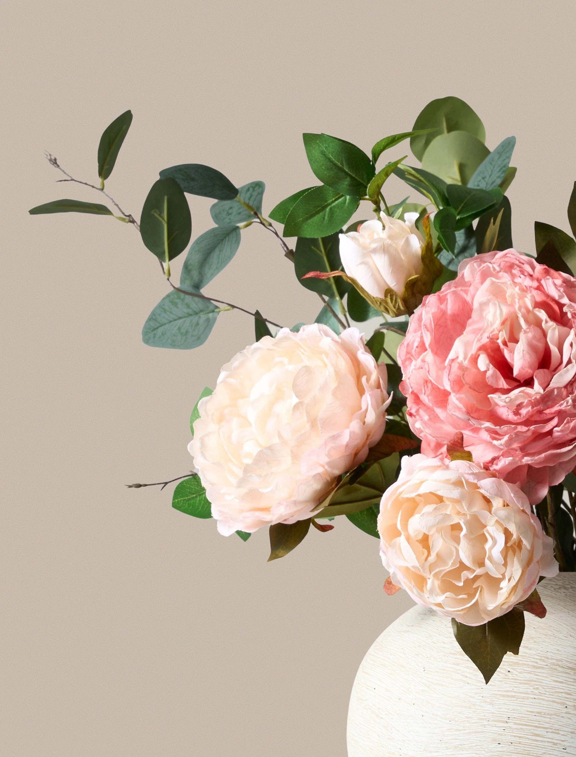 Faux Arrangement - Peony & Eucalyptus Blush - Image 3