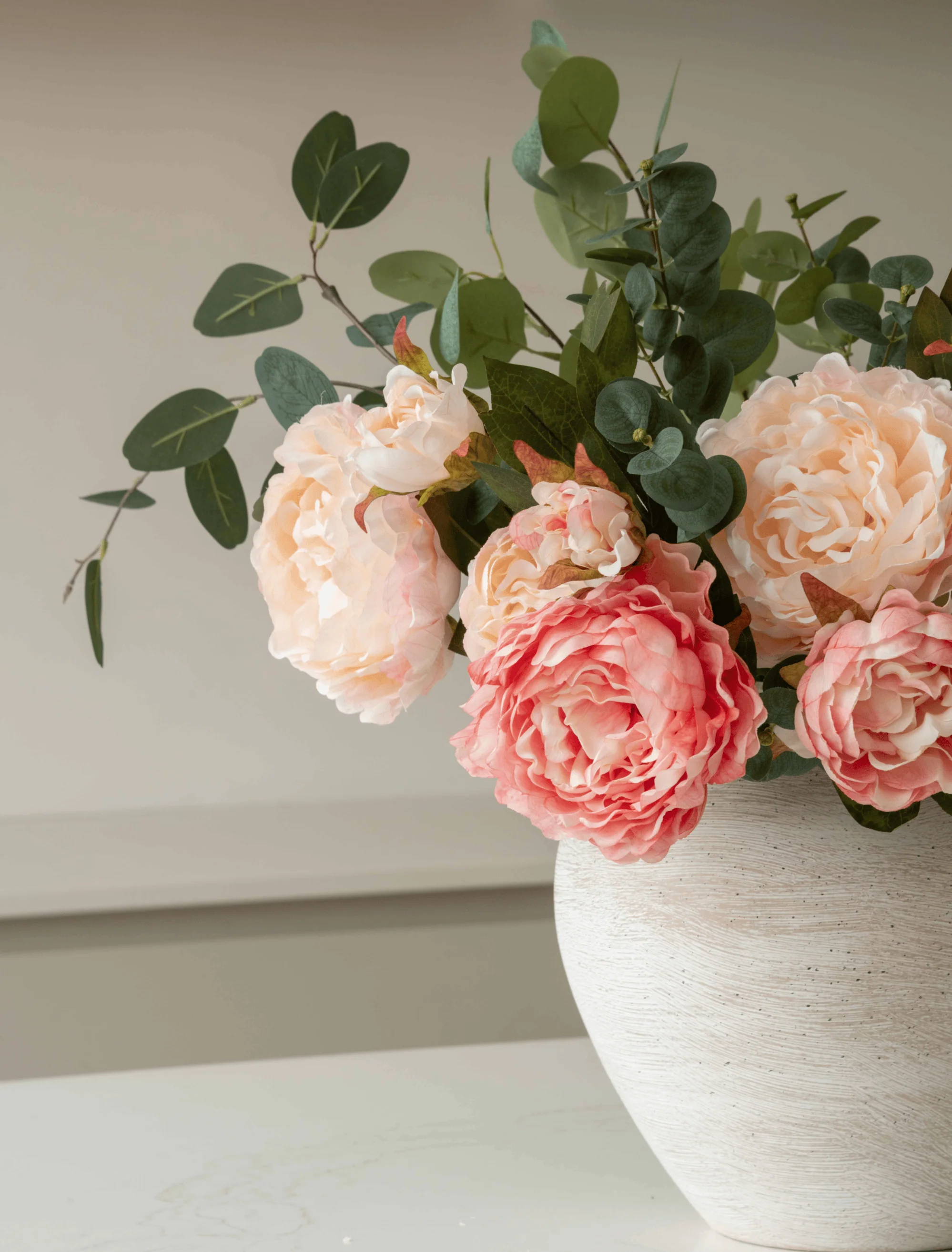 Faux Arrangement - Peony & Eucalyptus Blush - Image 5