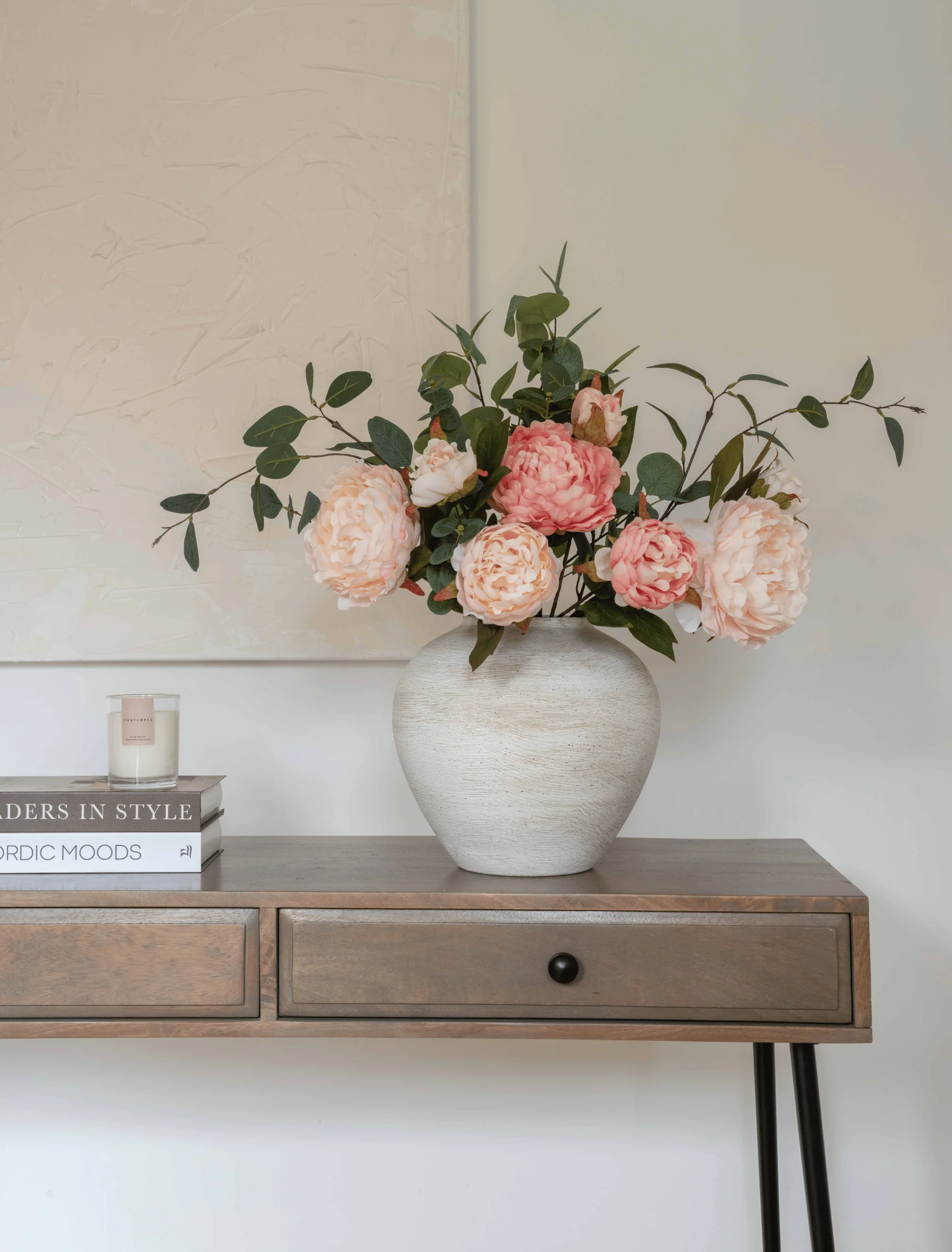 Faux Arrangement - Peony & Eucalyptus Blush - Image 6