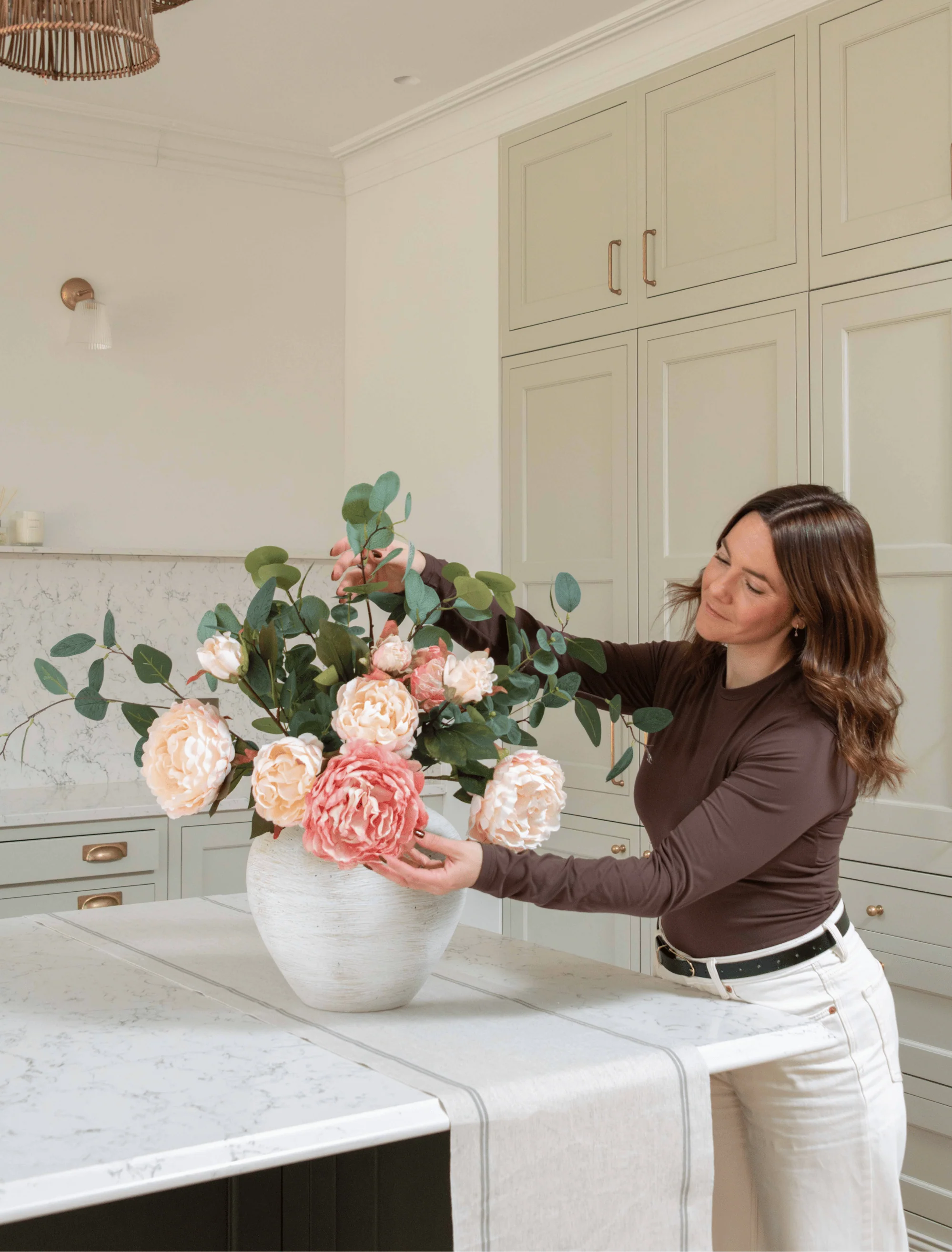 Faux Arrangement - Peony & Eucalyptus Blush - Image 8