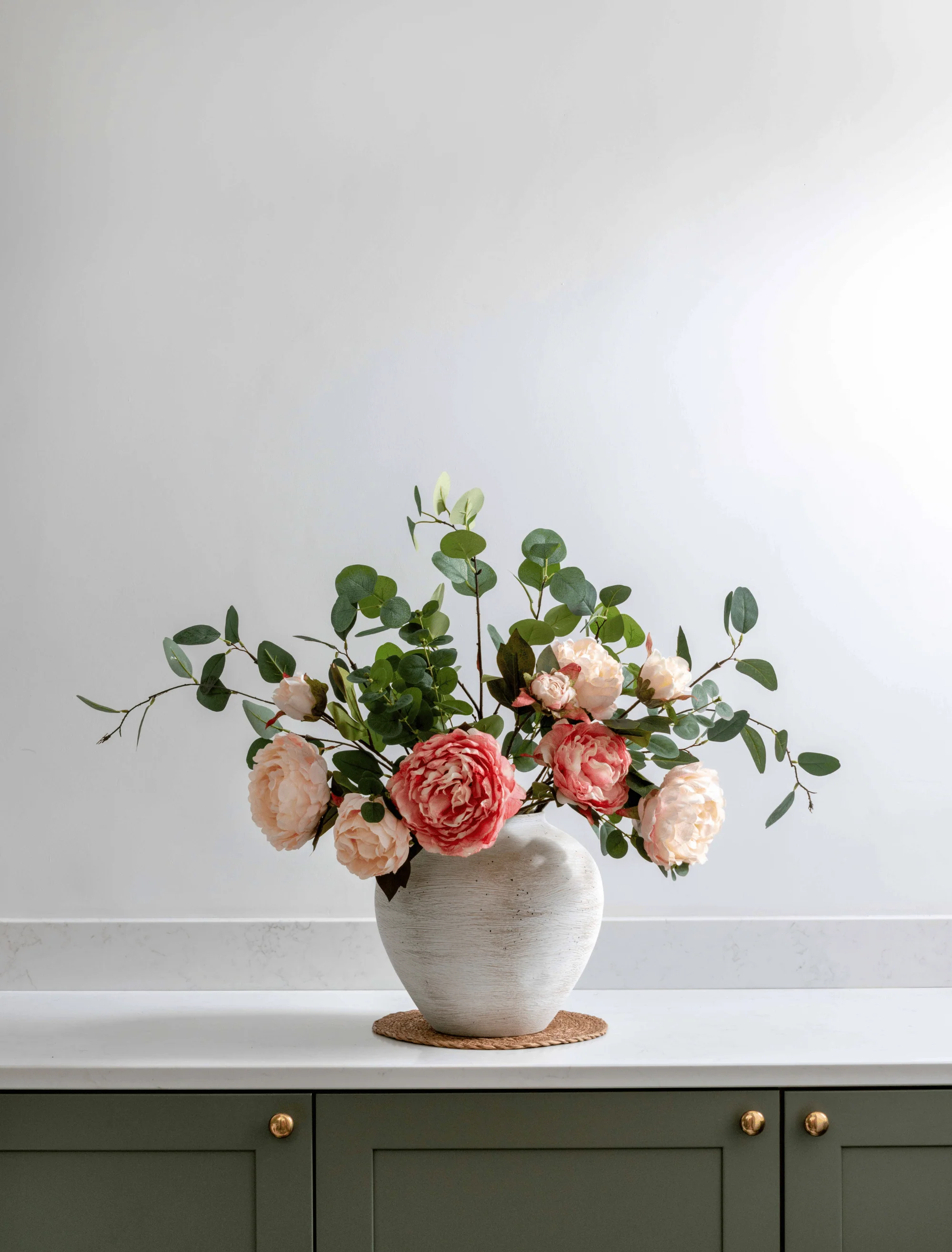 Faux Arrangement - Peony & Eucalyptus Blush - Image 9
