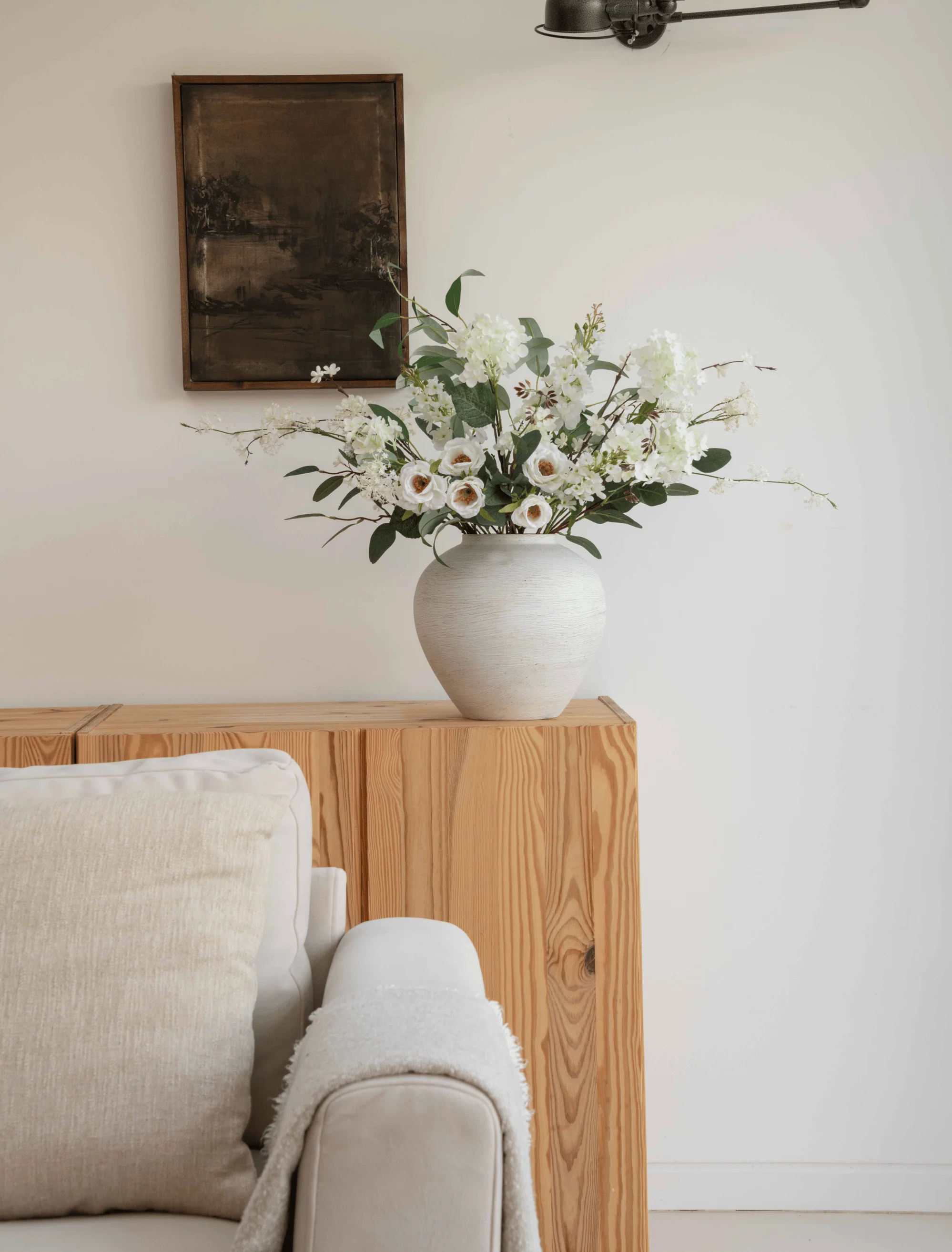 Faux Arrangement - Rose & Delphinium White - Image 4