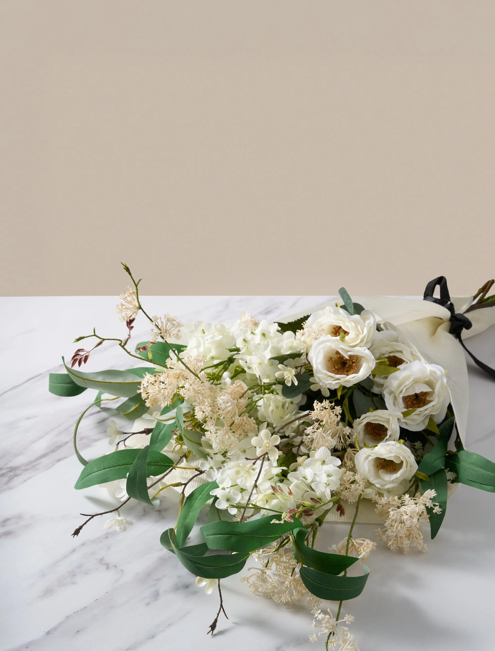 Faux Arrangement - Rose & Delphinium White - Image 5