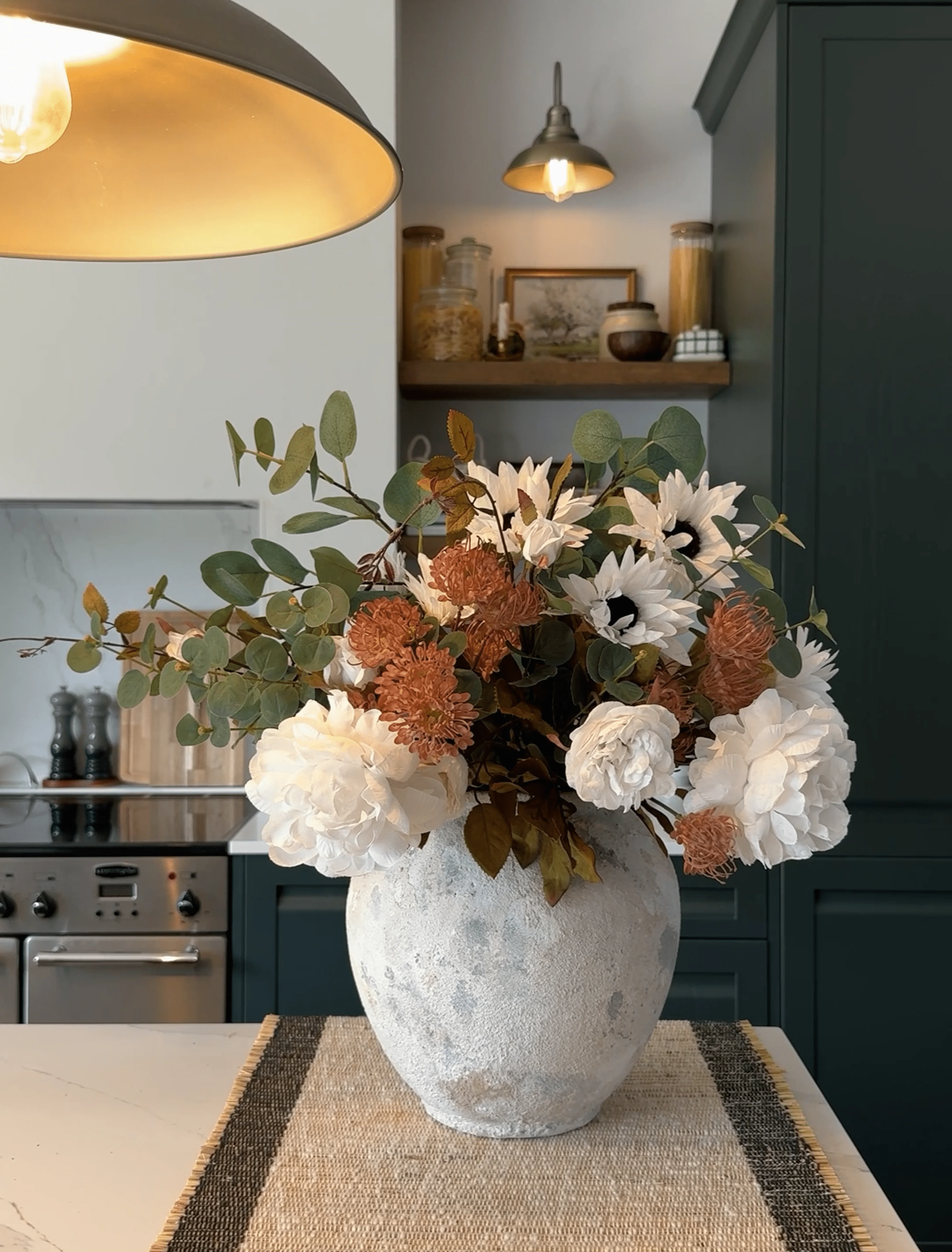 Faux Arrangement - White Peony & Sunflower - Image 4