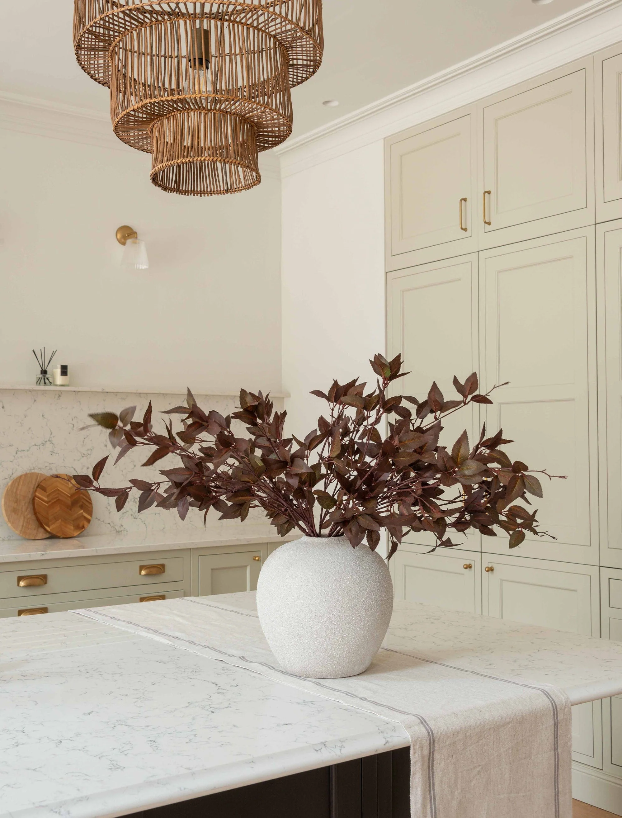 Faux Leaf Spray - Burgundy (9 Stems) - Image 3