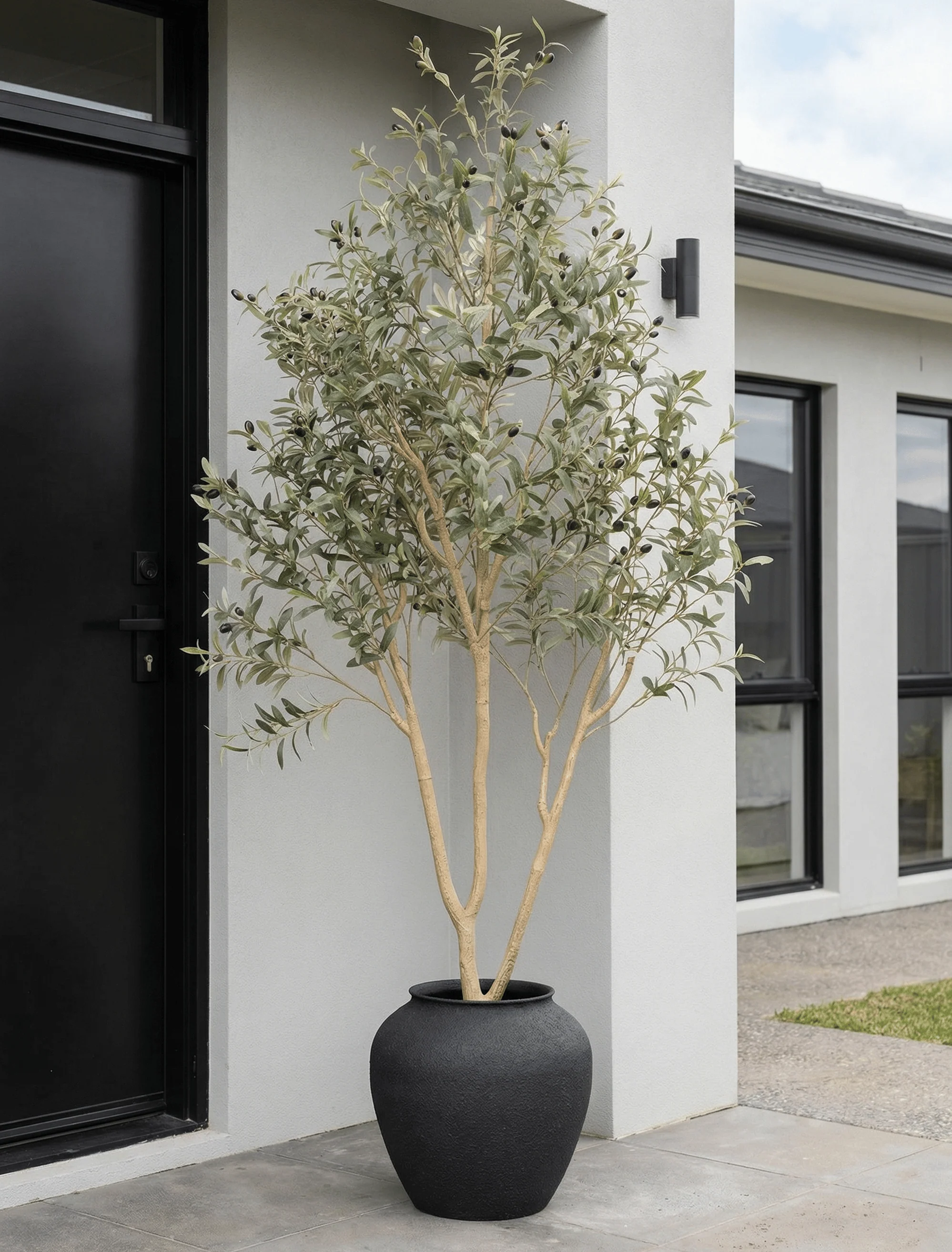 Faux Outdoor Mediterranean Olive Tree (Indoor or Outdoor) 200cm / 6ft 7in - Image 4