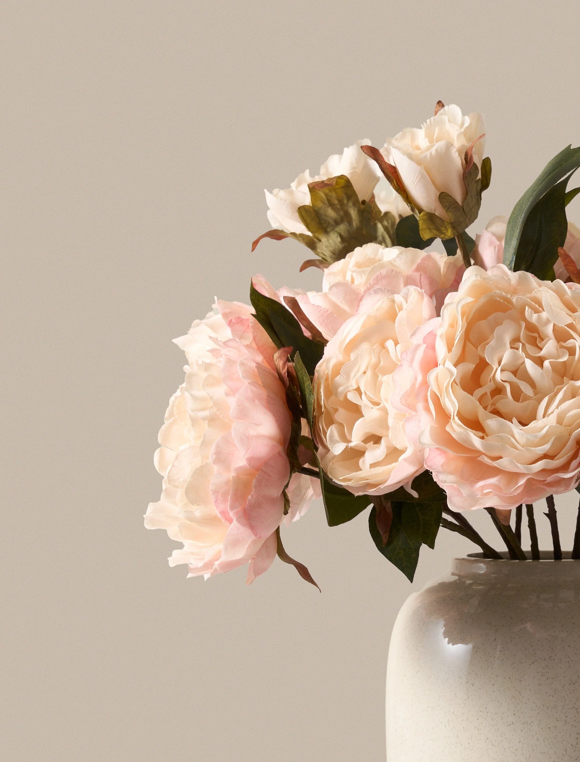 Faux Peony Arrangement - Blush (6 Stems) - Image 3