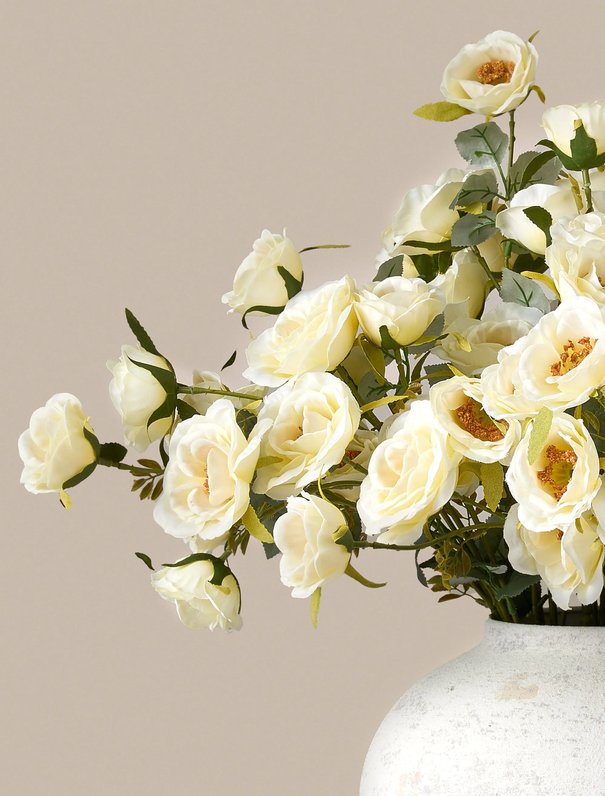 Faux Rose Arrangement - Ivory (12 Stems / 72 Roses) - Image 3