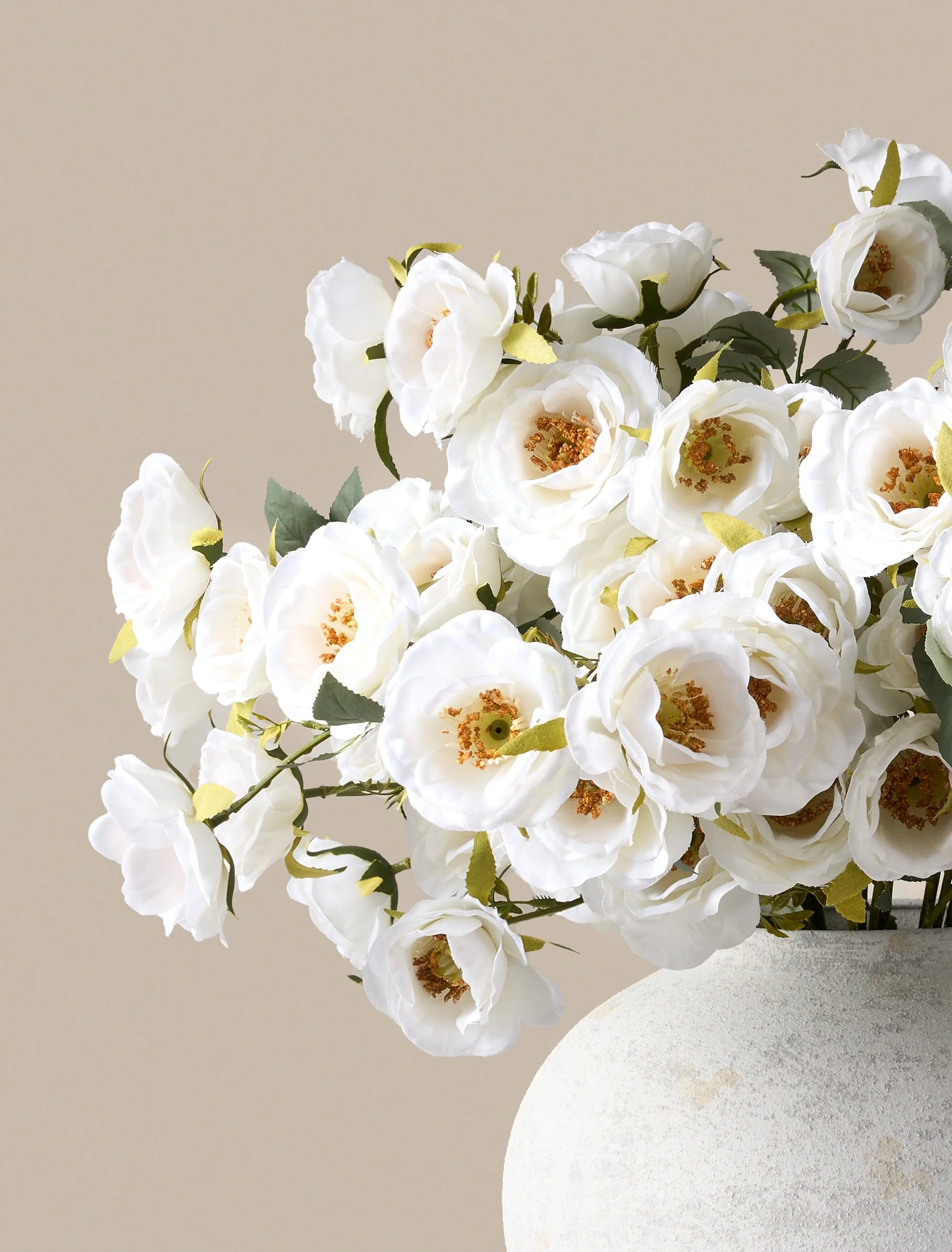 Faux Rose Arrangement - White (12 Stems / 72 Roses) - Image 3