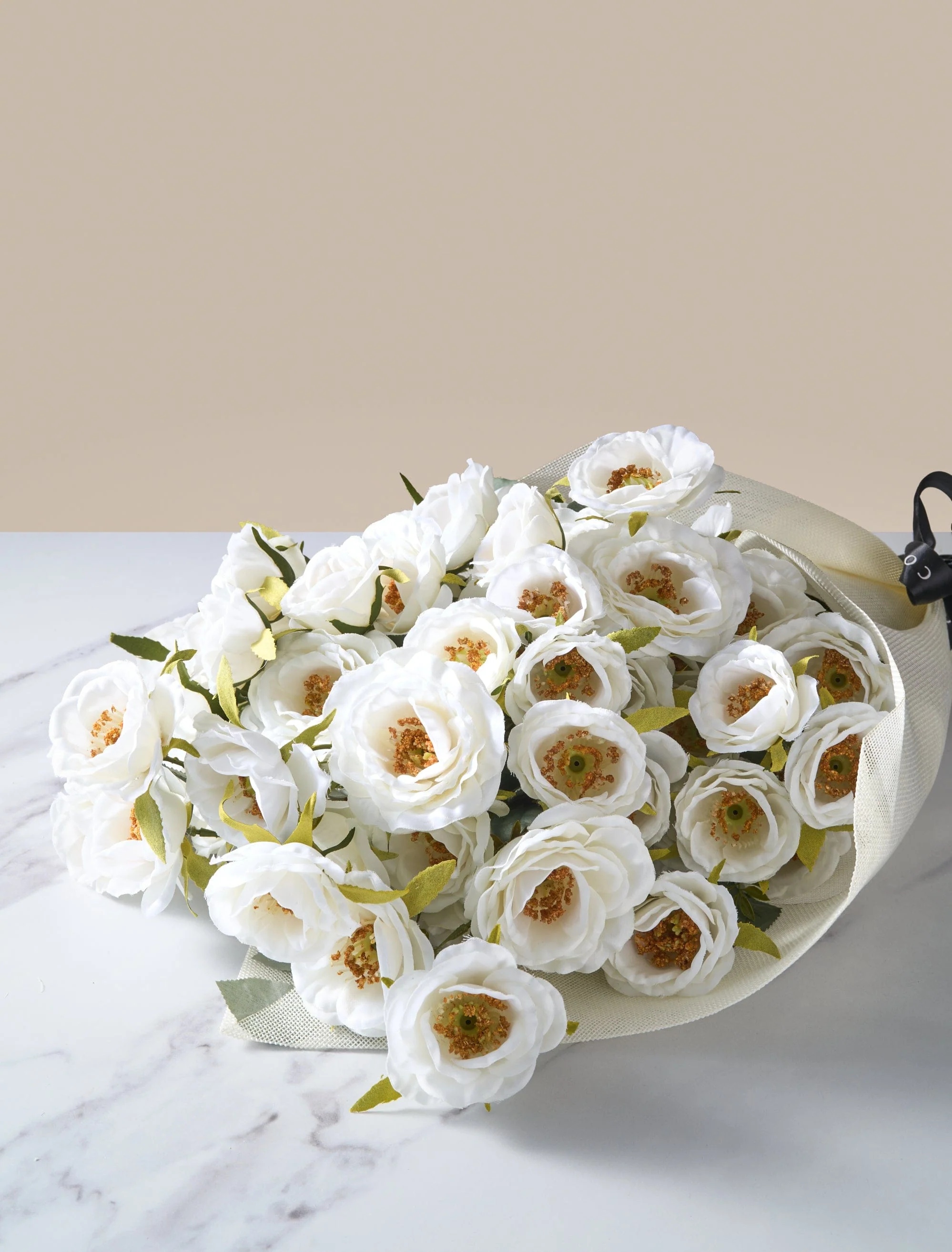 Faux Rose Arrangement - White (12 Stems / 72 Roses) - Image 6