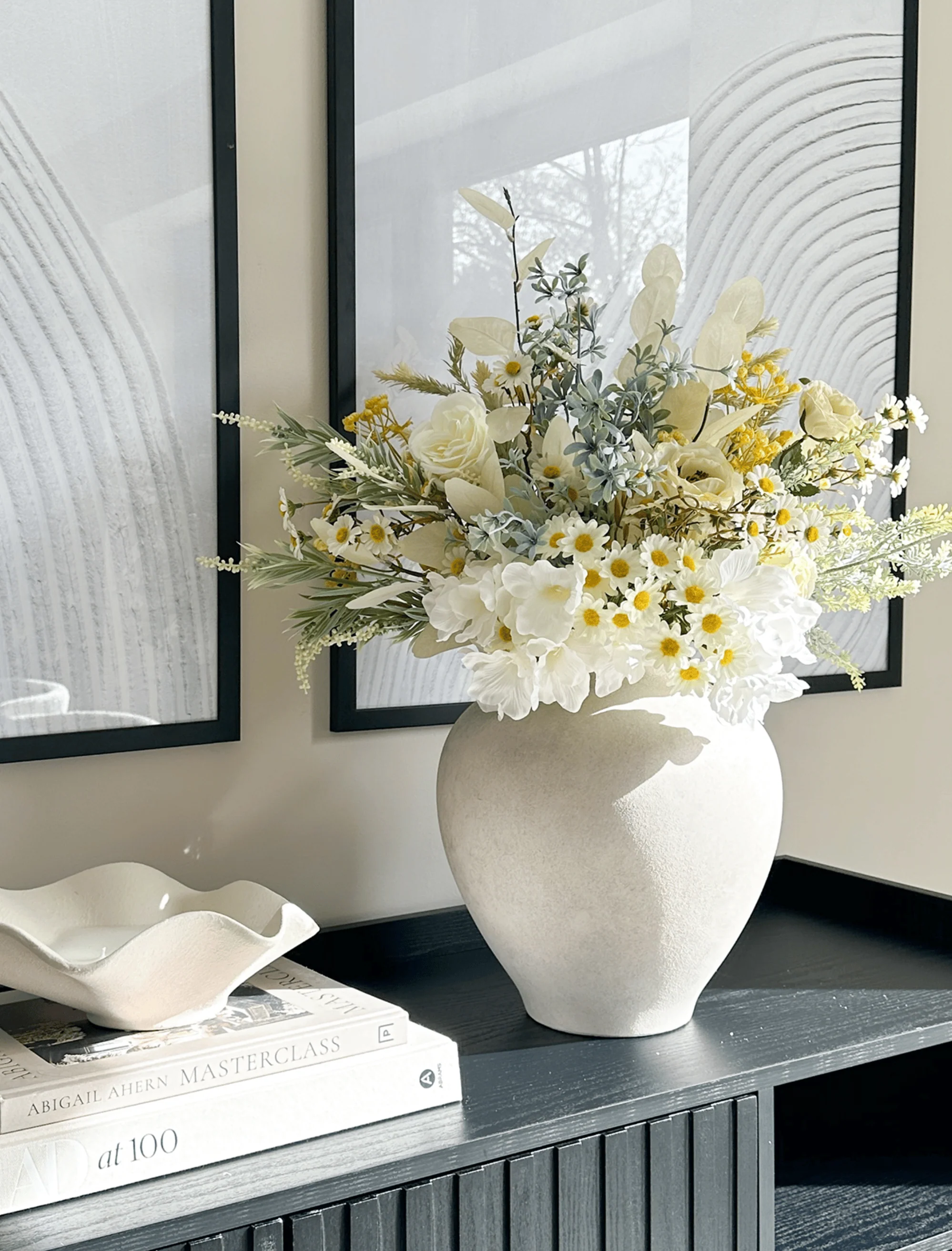 Faux Arrangement - White & Yellow Meadow - Image 4