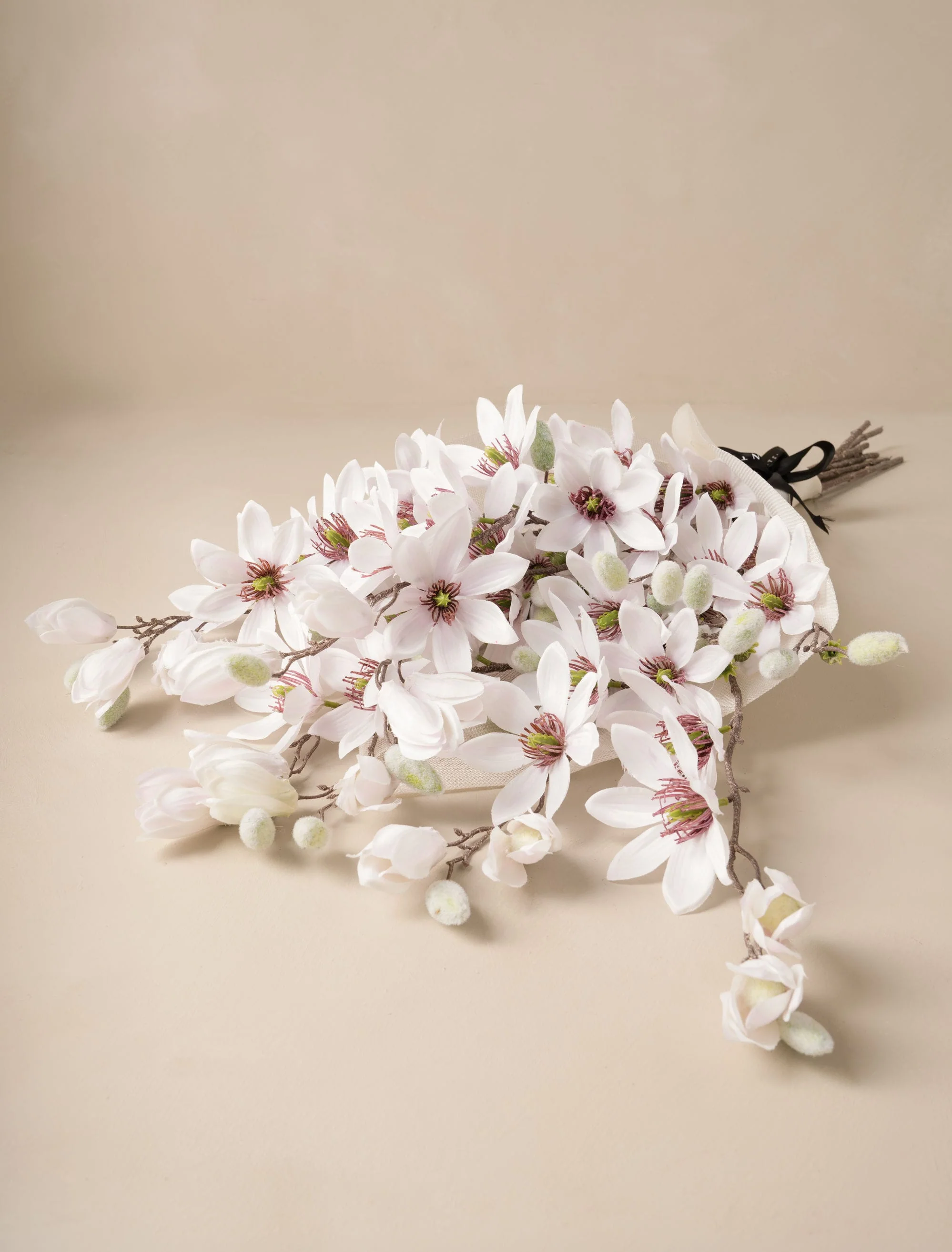 Faux Tall Magnolia - White (8 stems) - Image 5