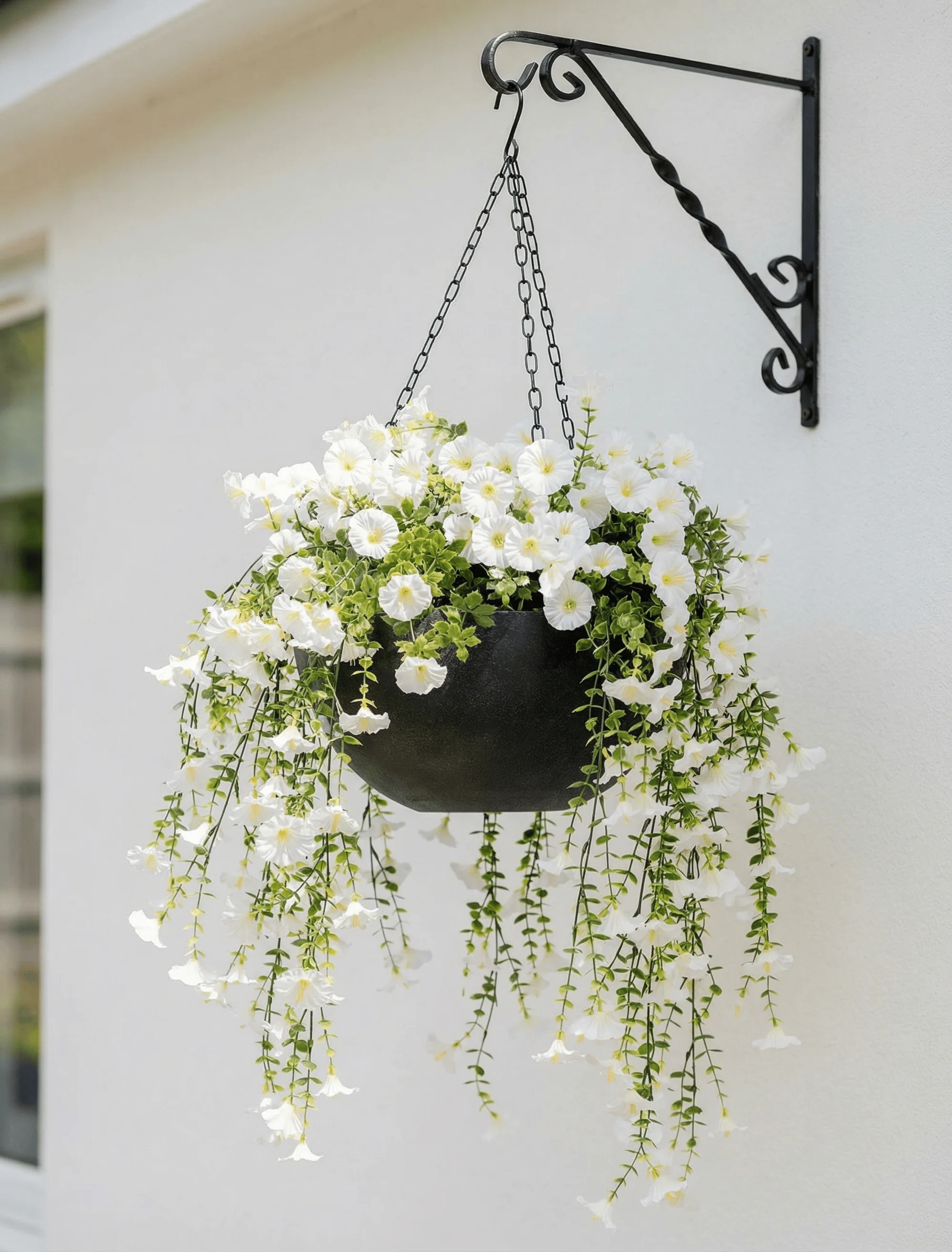 Iris Iron Hanging Basket - Black - Image 3