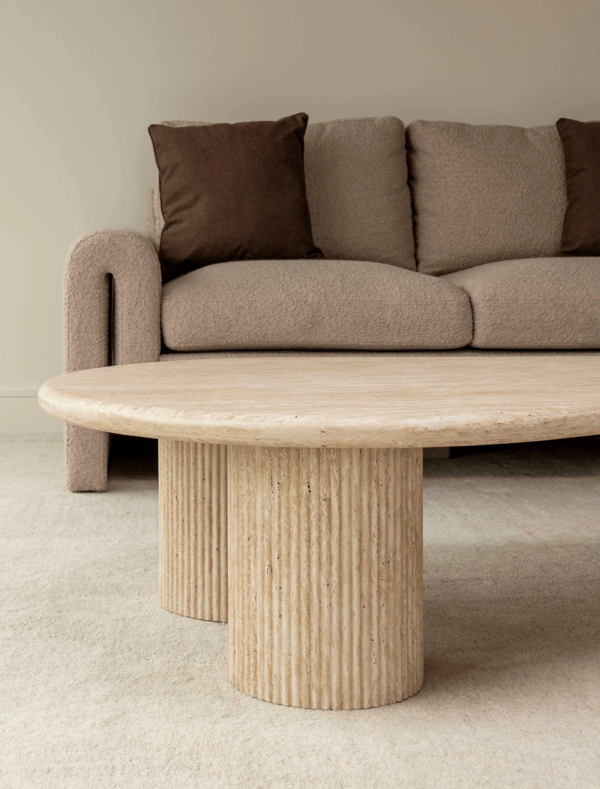 Luna Coffee Table - Travertine Stone - Image 4