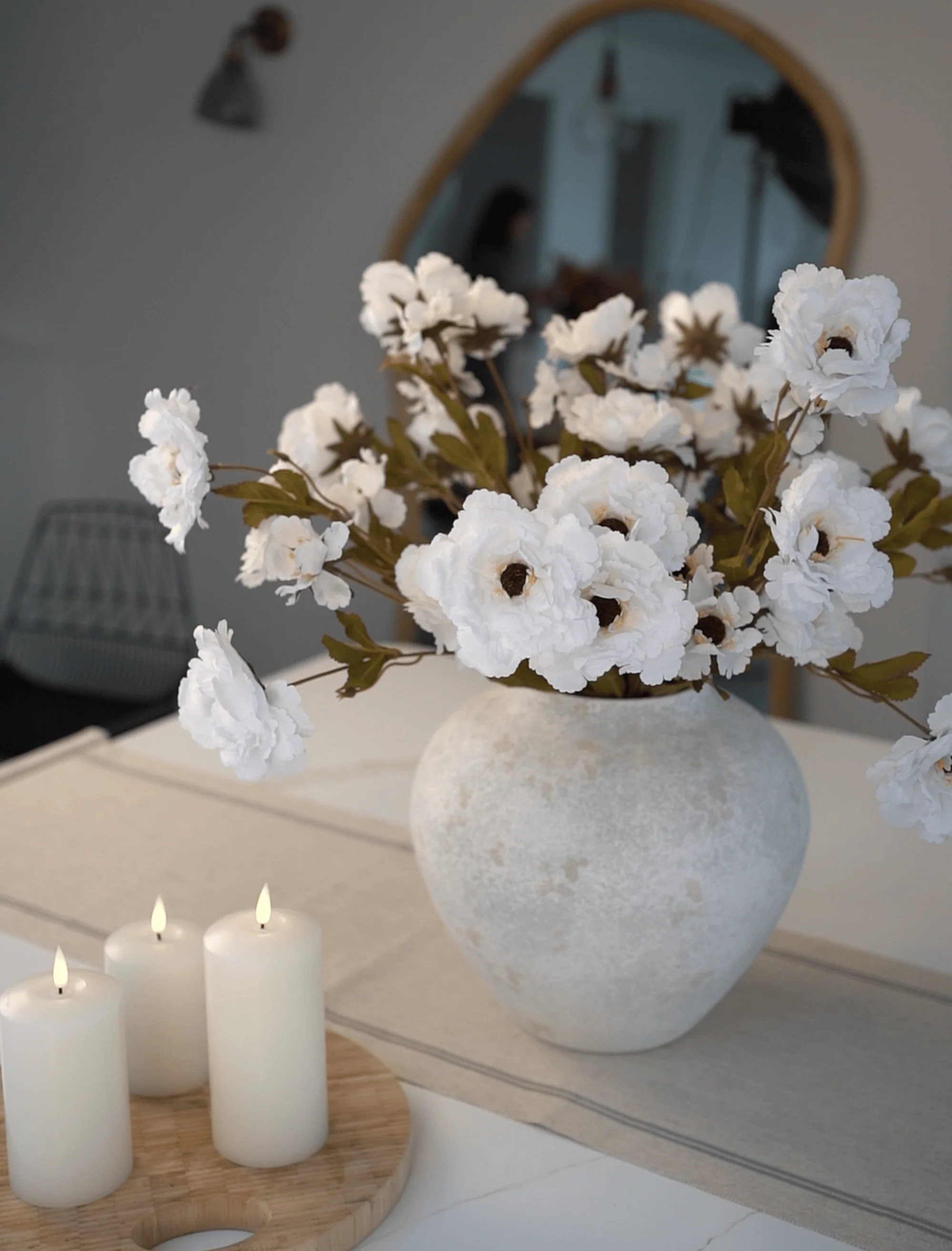 Faux Moutan Peony - White (8 Stems / 46 Peonies) - Image 5