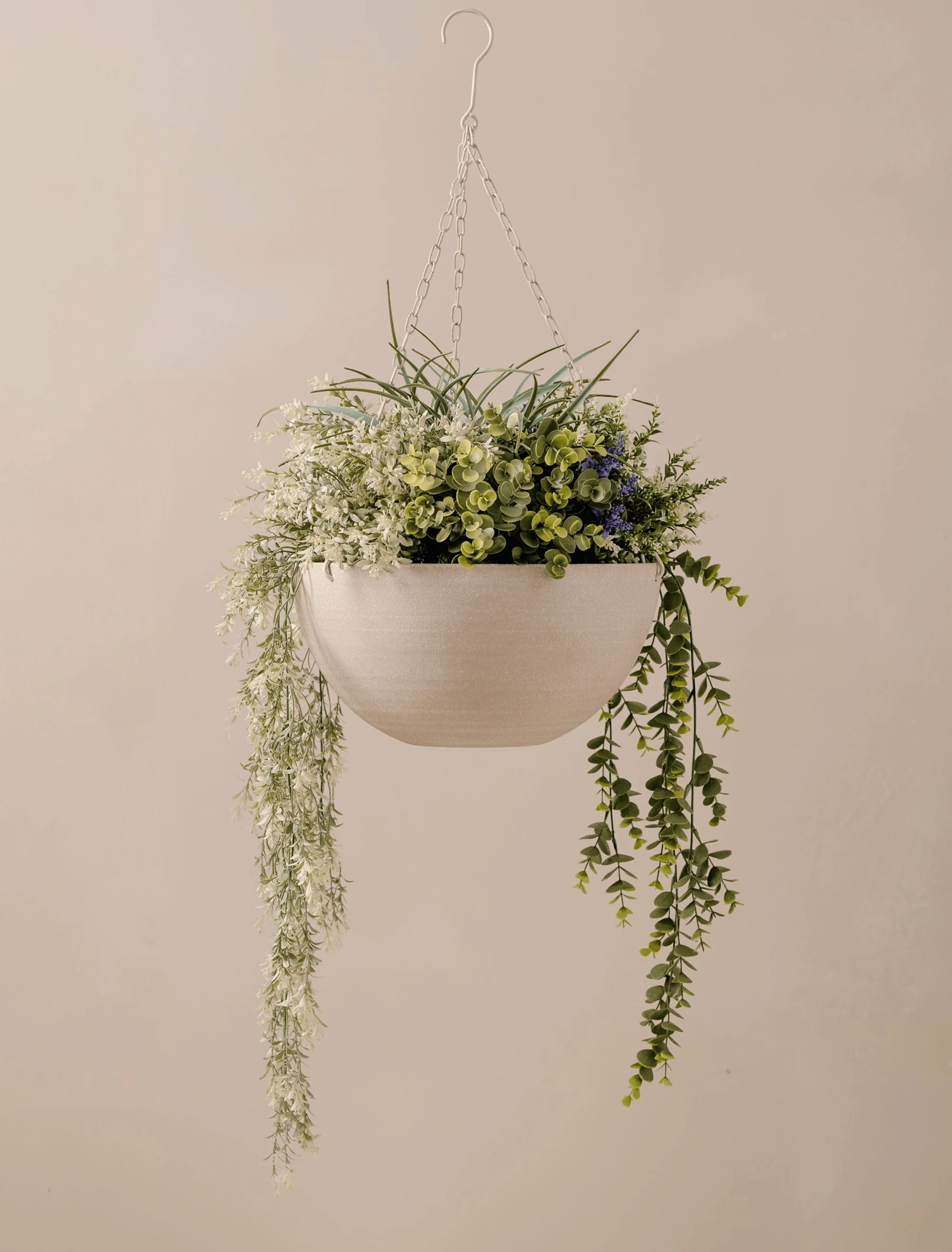 Outdoor Hanging Floral Basket - Green & Purple - Image 3