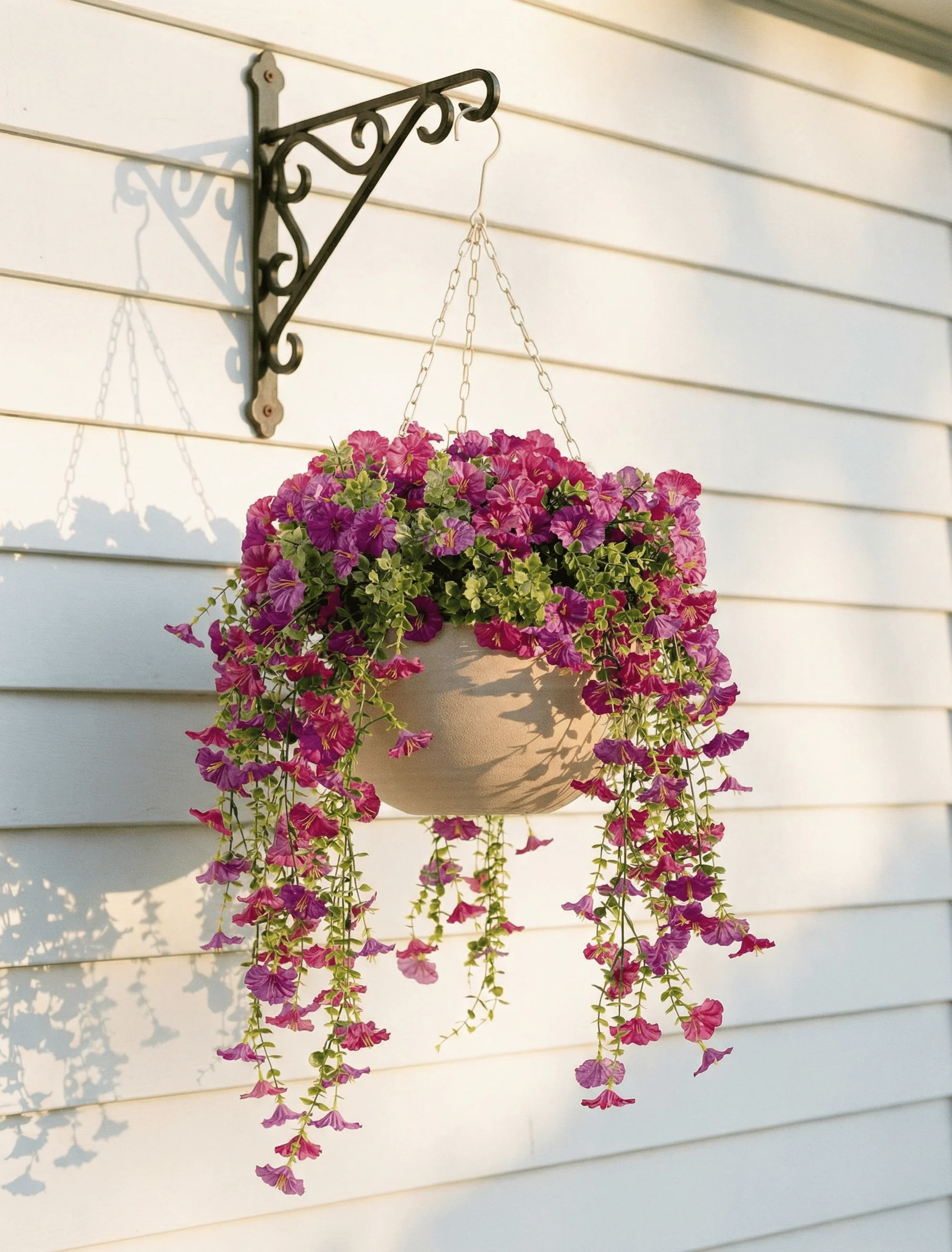 Outdoor Hanging Petunia Basket - Purple - Image 6