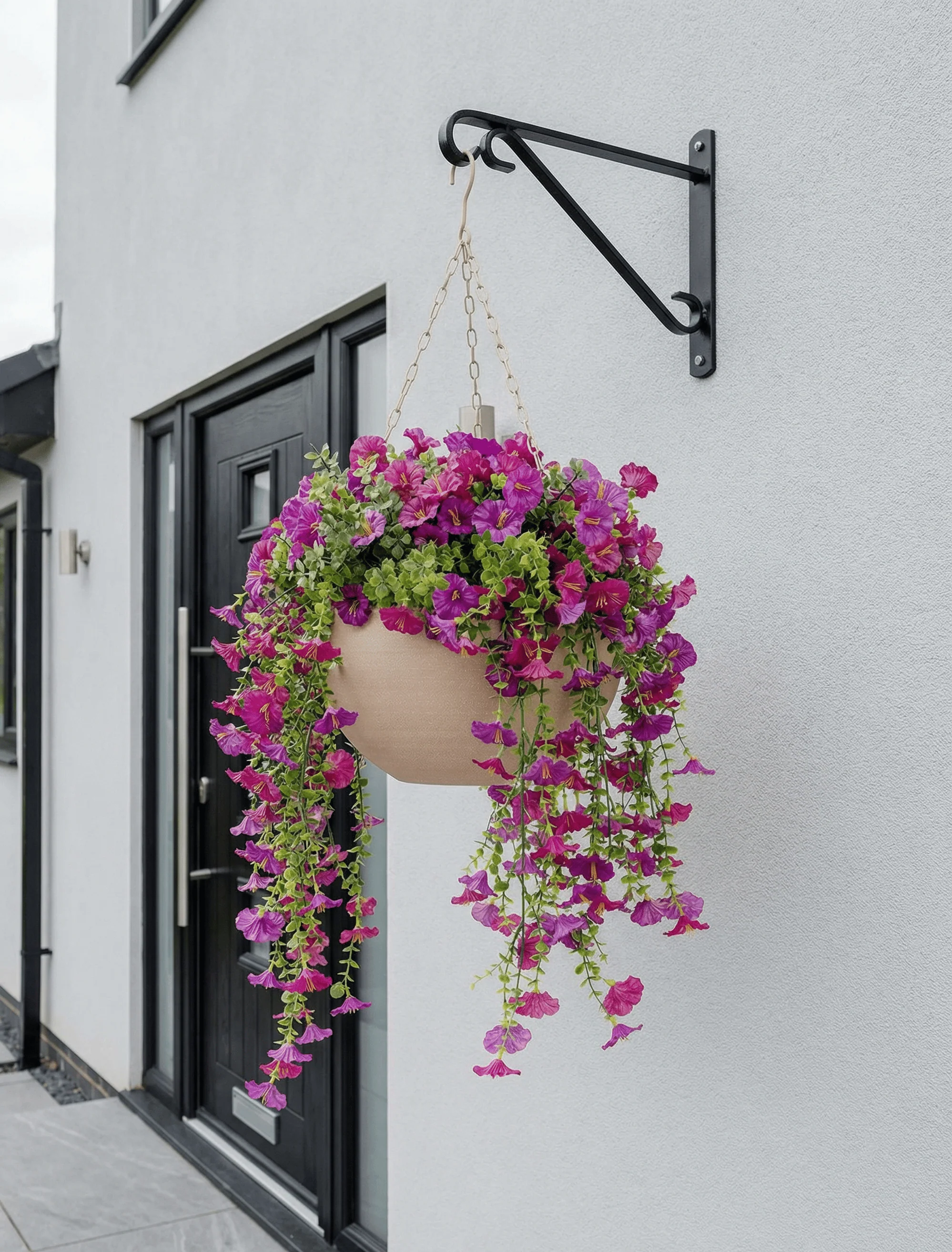 Outdoor Hanging Petunia Basket - Purple - Image 7