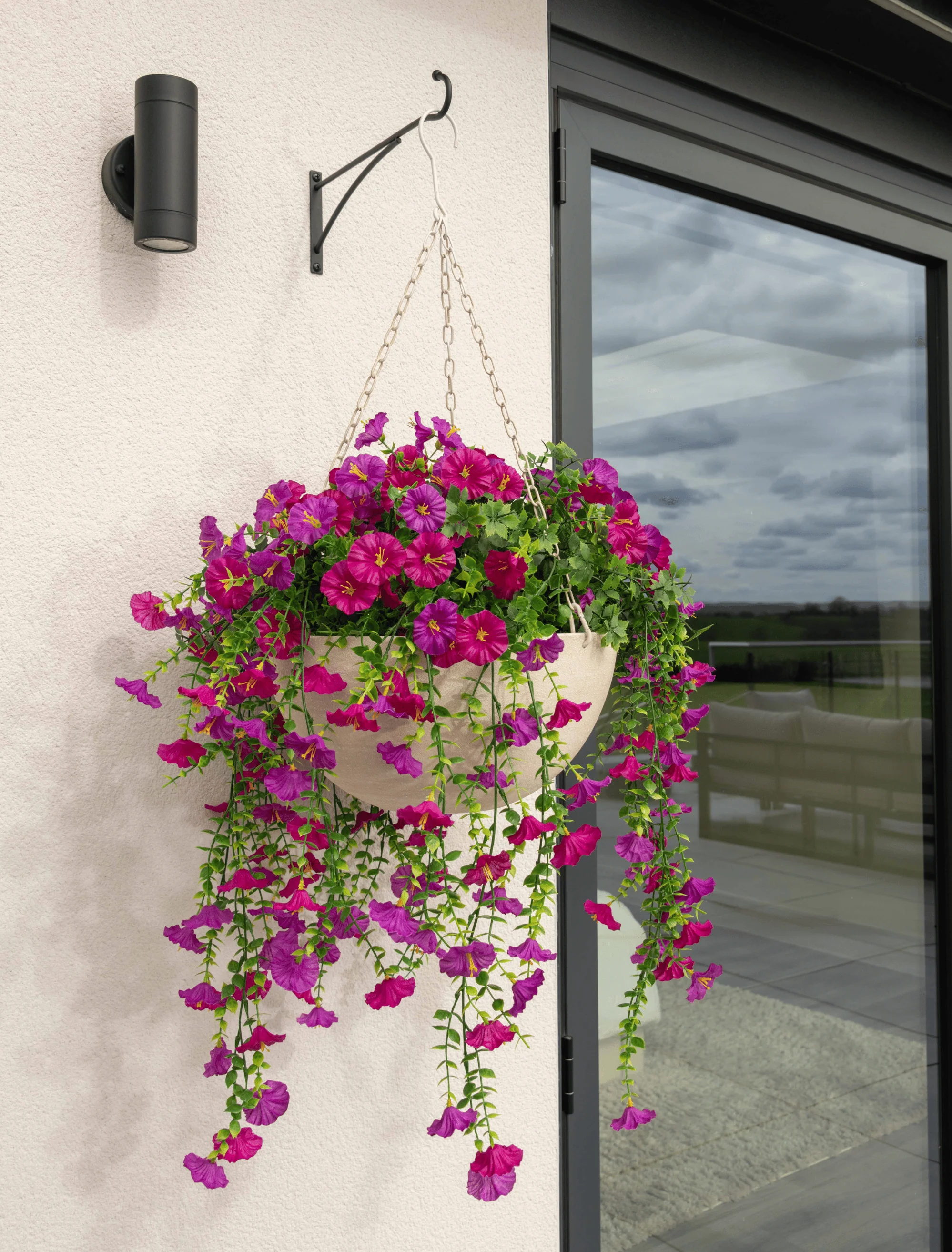 Outdoor Hanging Petunia Basket - Purple - Image 8